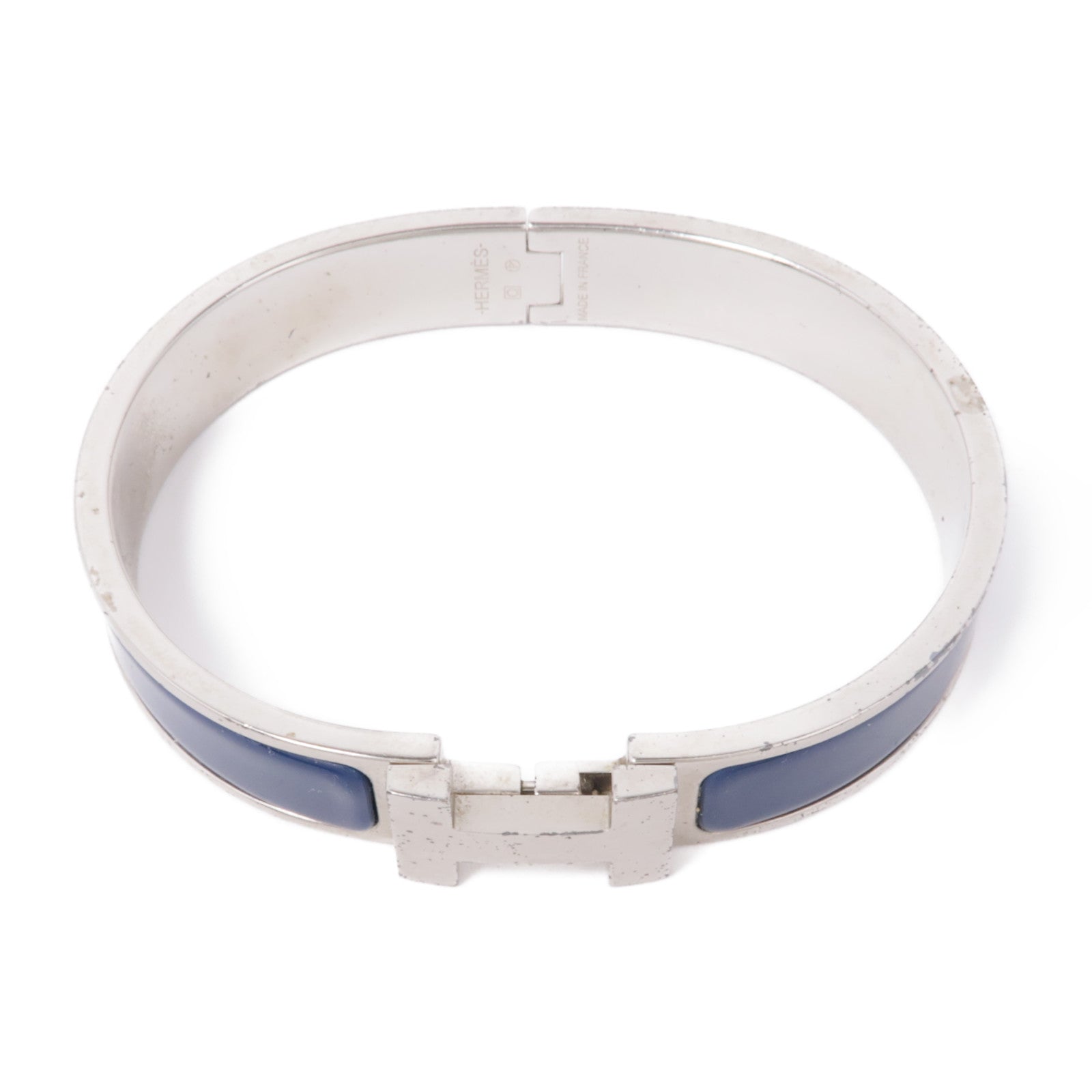 HERMES 金屬/琺瑯Clic-H Bracelet銀扣手鐲
