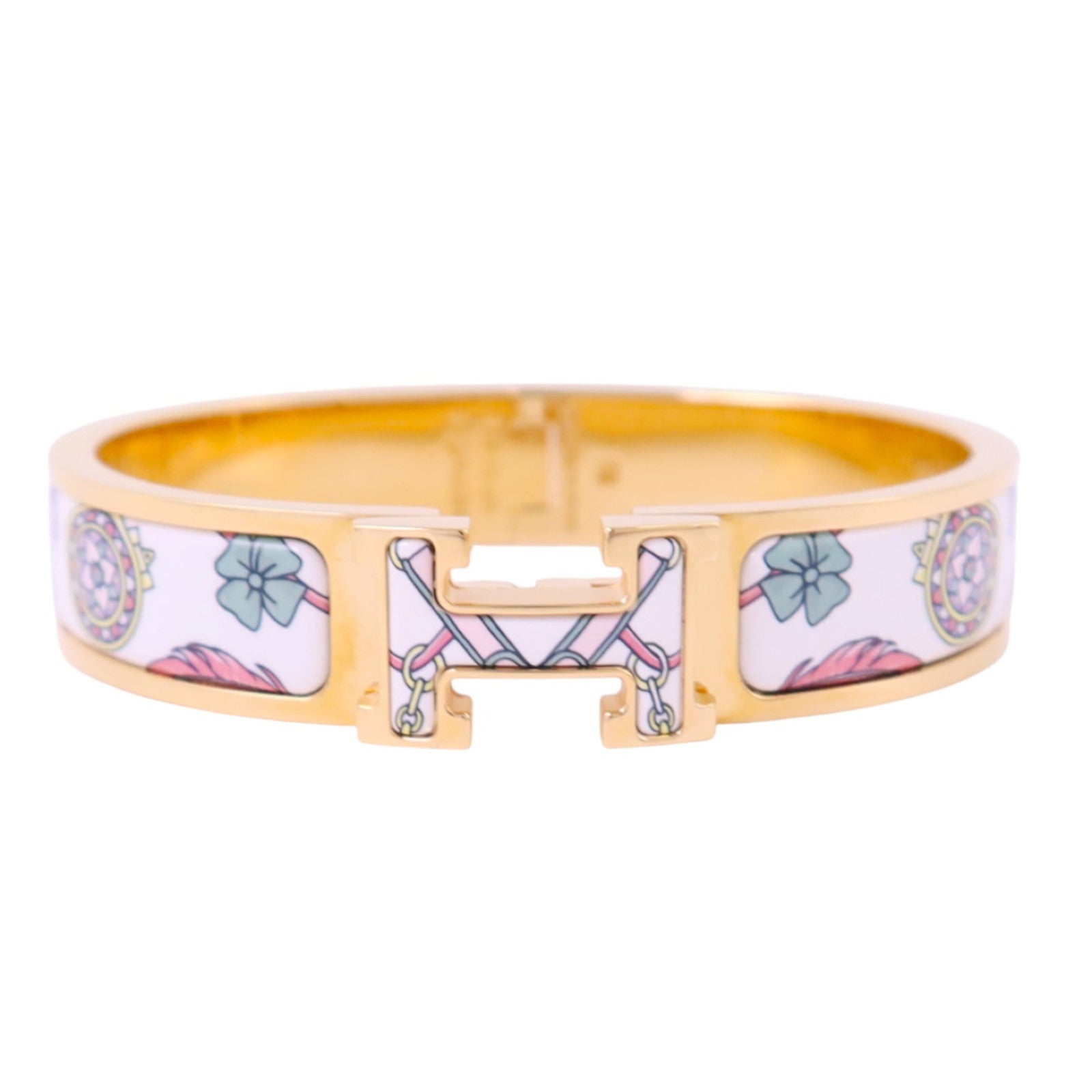 HERMES 金屬/琺瑯Clic H Bracelet金扣手鏈