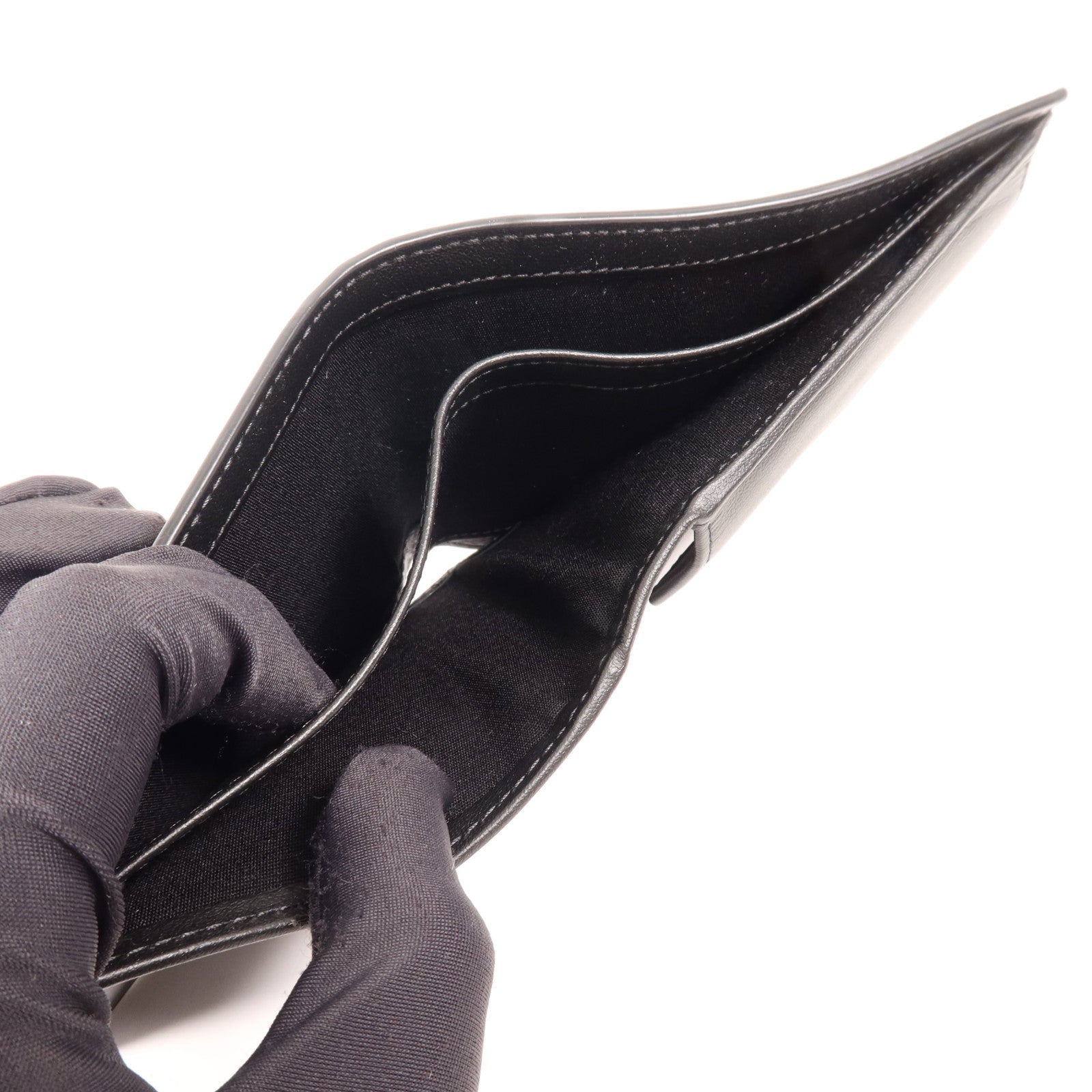 Dior 牛皮皮革Wallet銀扣錢包