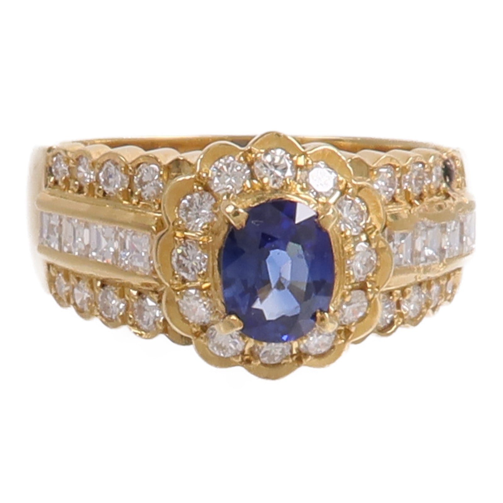 JEWELRY 18K黃金Sapphire Diamond Ring藍寶石/鑽石戒指