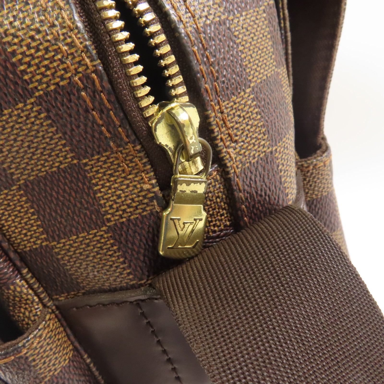 LOUIS VUITTON LV GHW Naviglio Shoulder Messenger Bag N45255 Damier Brown
