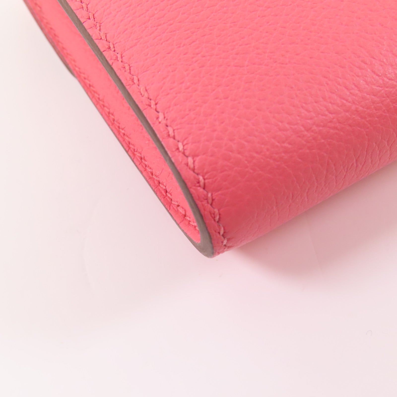 HERMES Evercolor皮革Constance To Go銀扣肩背袋Roze Azalee