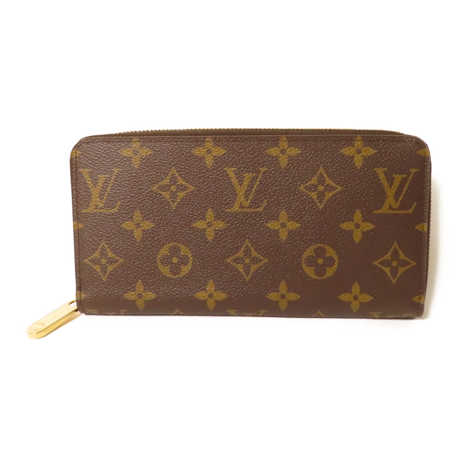 LOUIS VUITTON Monogram Zipper Long Wallet金扣長錢包棕色