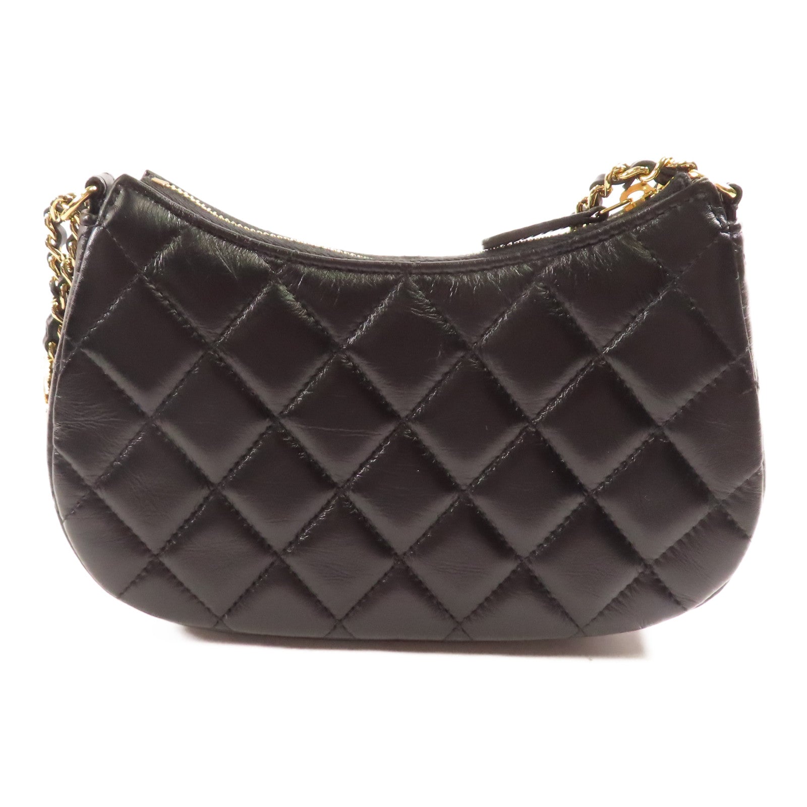 CHANEL 牛皮皮革Shoulder Bag金扣鏈帶肩背袋