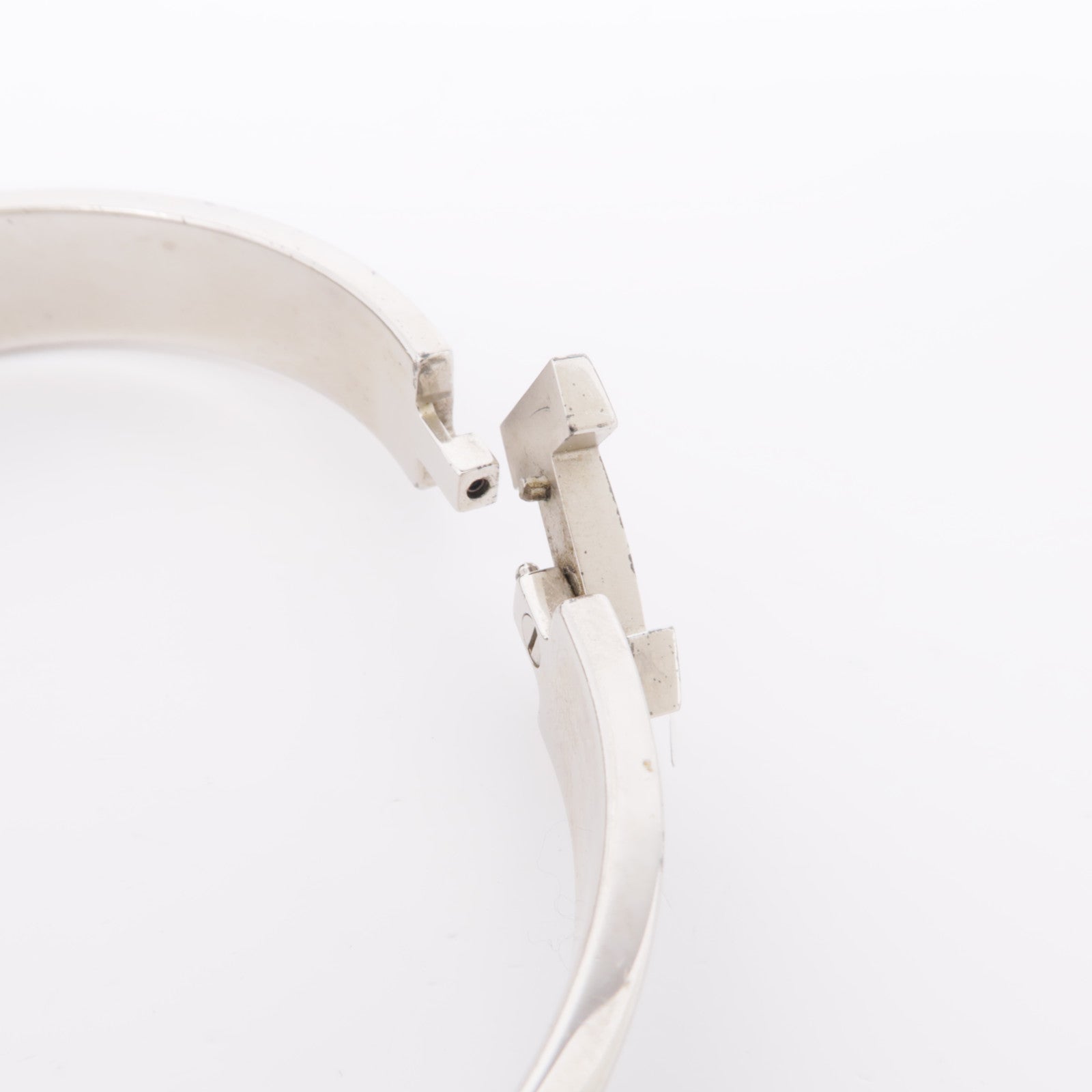 HERMES 金屬/琺瑯Clic-H Bracelet銀扣手鐲