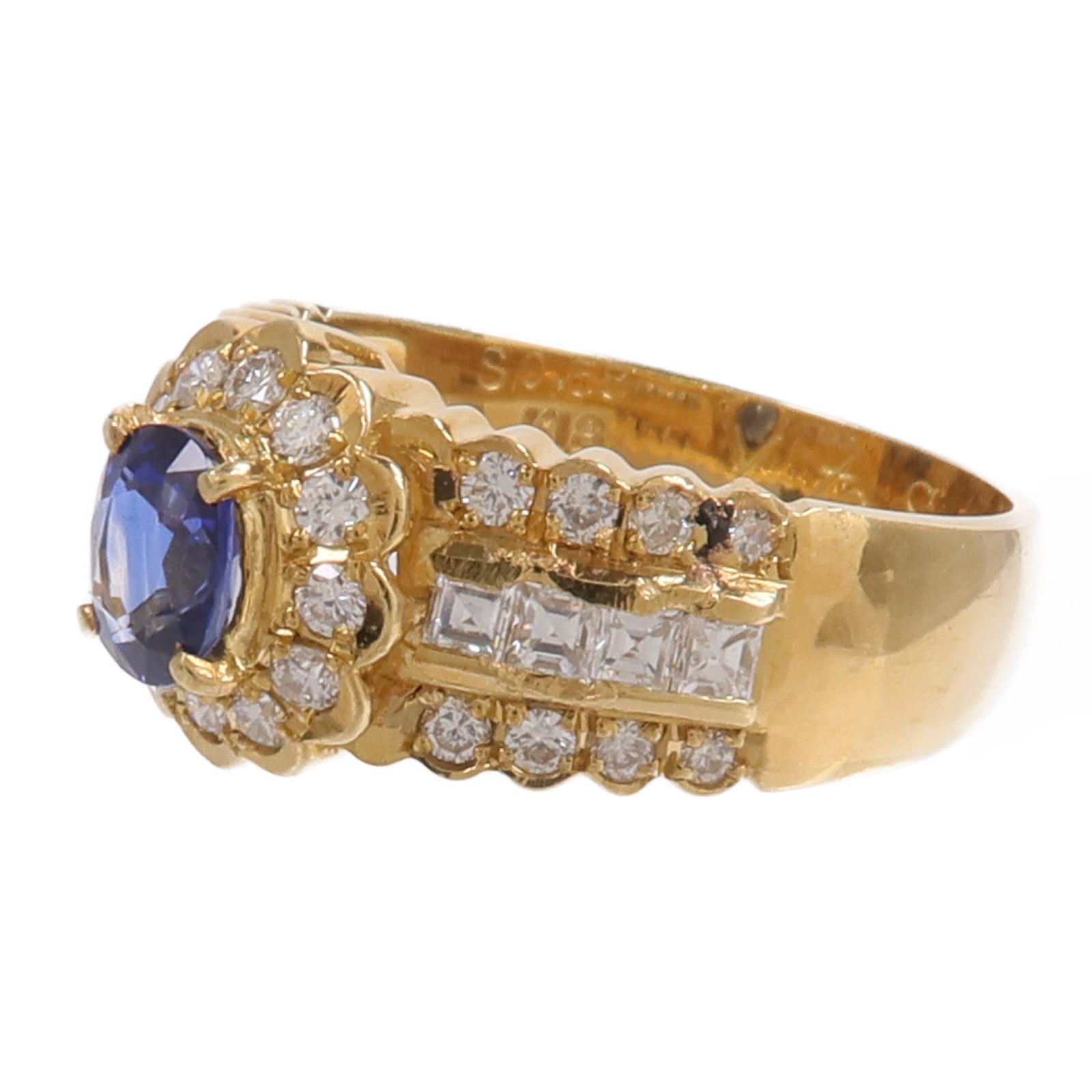 JEWELRY 18K黃金Sapphire Diamond Ring藍寶石/鑽石戒指