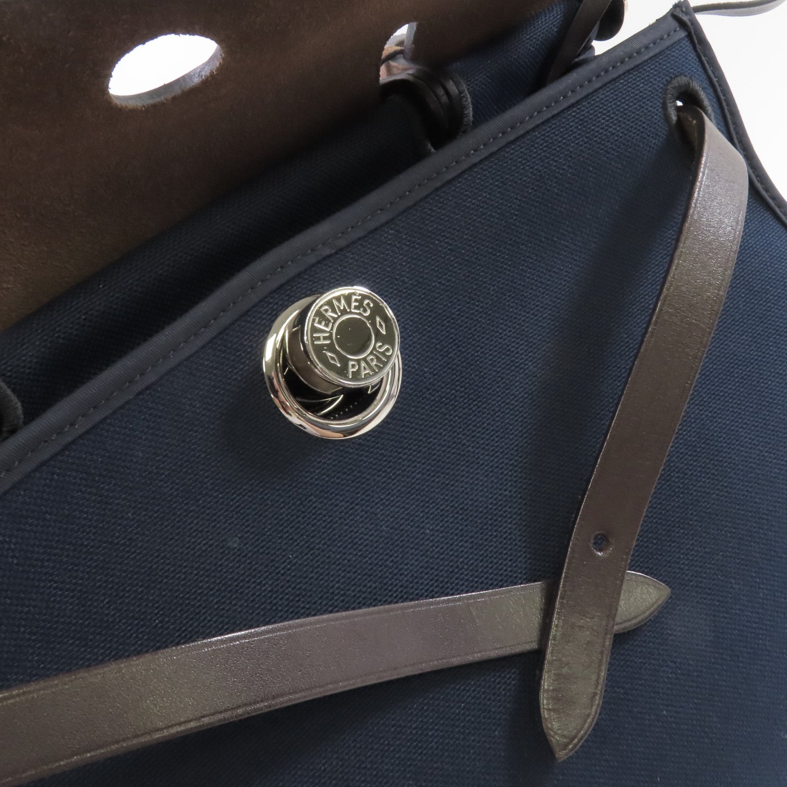 HERMES 帆布Herbag PM 2Way Shoulder Bag銀扣手挽肩背袋藍色
