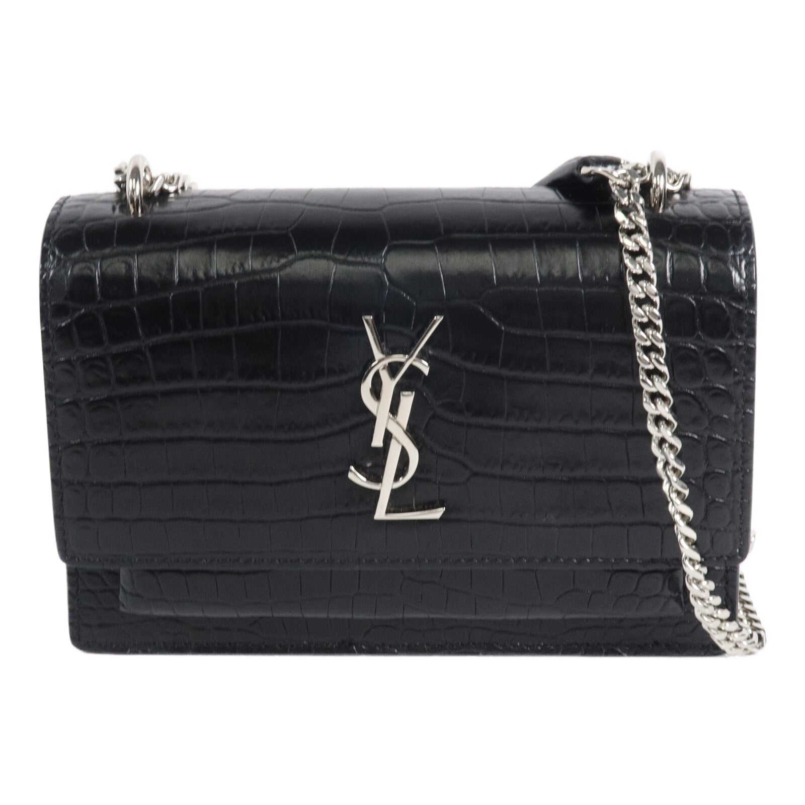 SAINT LAURENT 牛皮皮革Sunset Mini鏈帶肩背袋