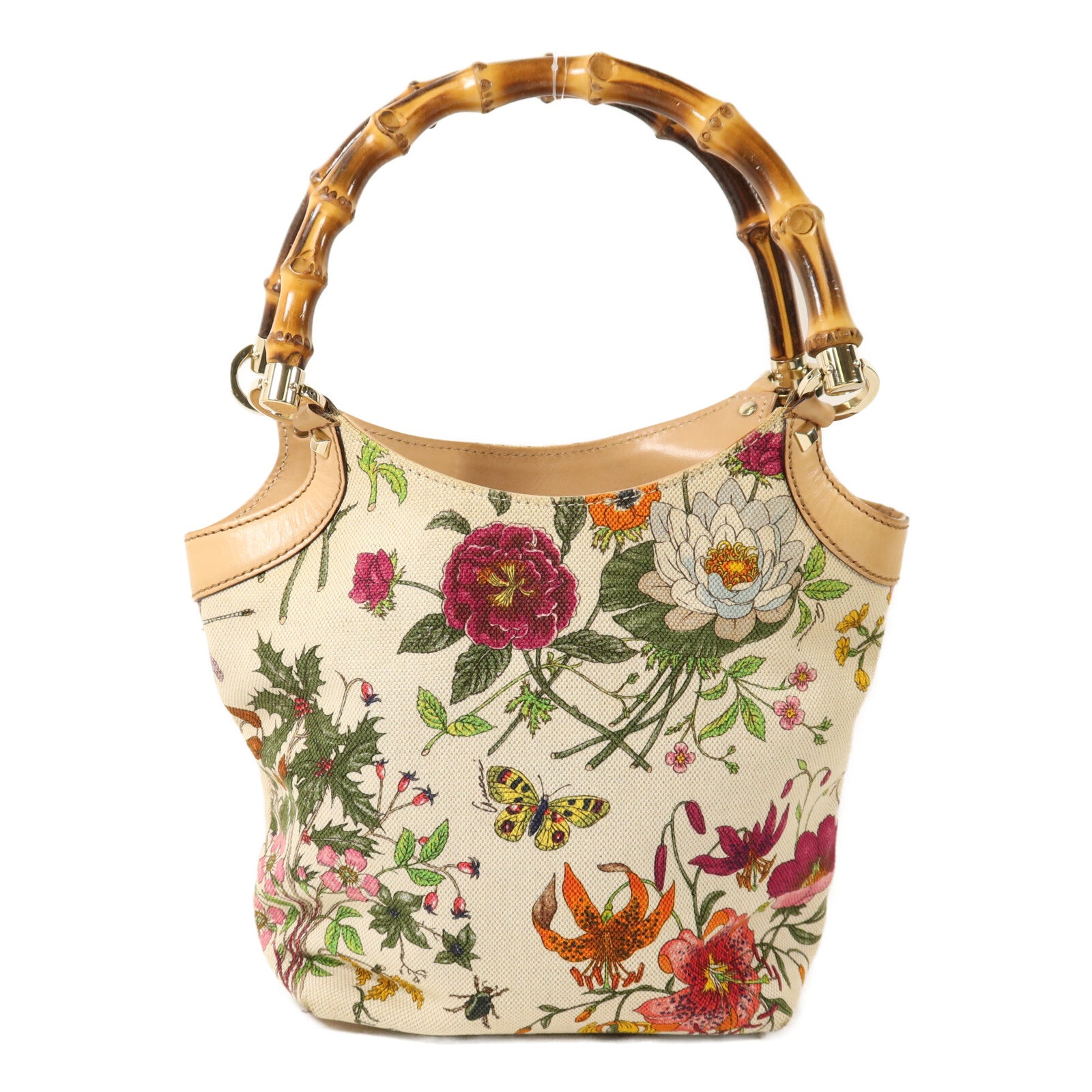 GUCCI 帆布Hand Bag金扣手挽袋