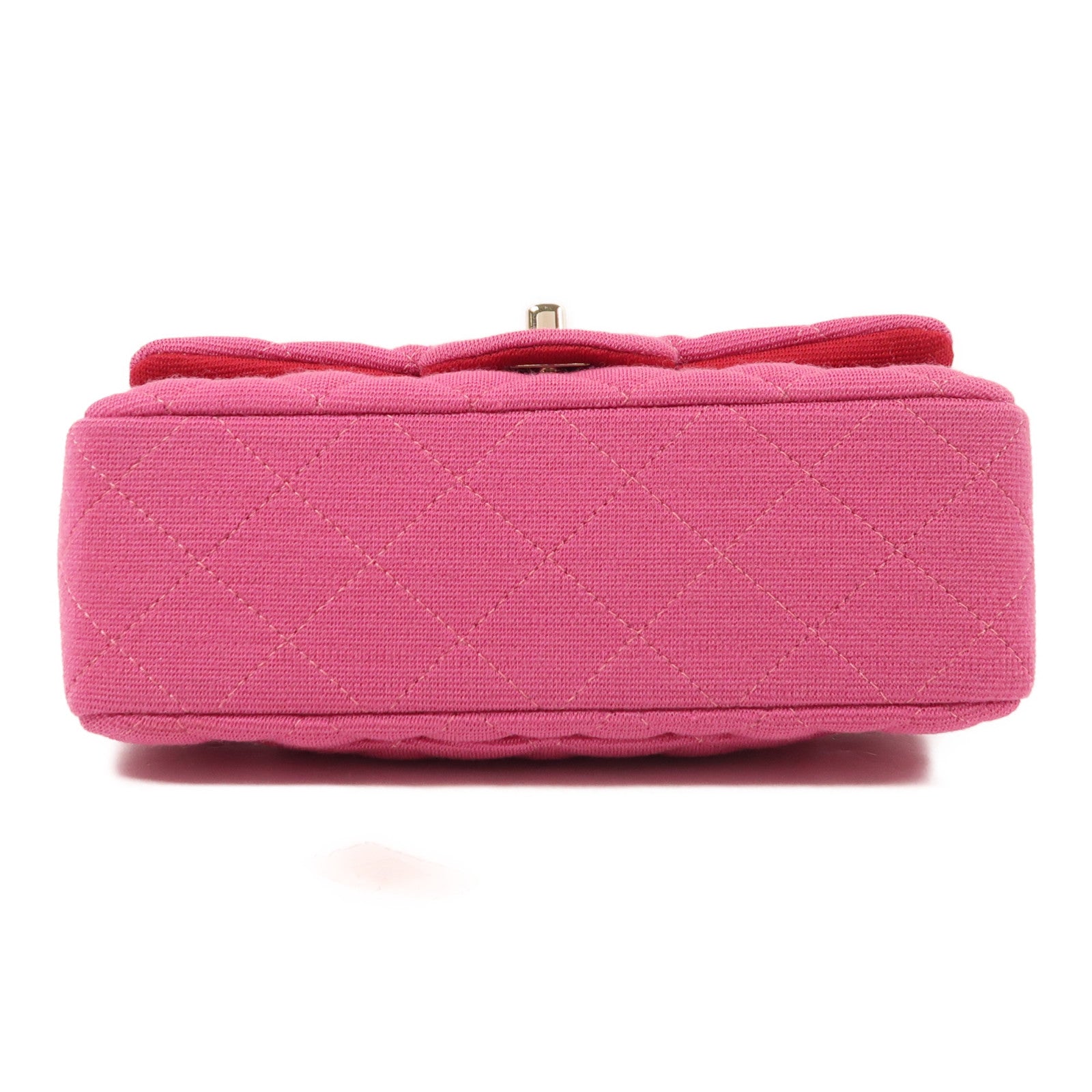 CHANEL 棉質Mini Classic 20金扣鏈帶肩背袋