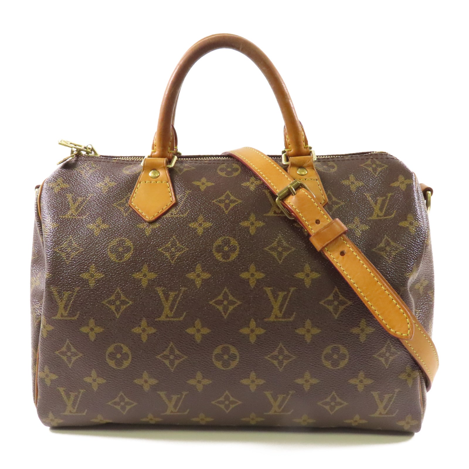 LOUIS VUITTON Monogram Speedy Bandouliere 30金扣手挽肩背兩用袋