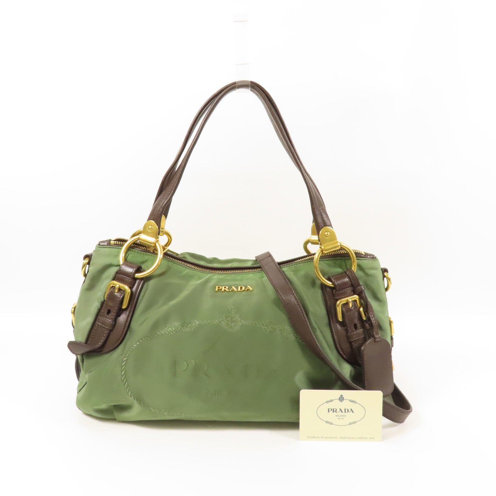 PRADA 尼龍Shoulder Bag金扣手挽肩背兩用袋