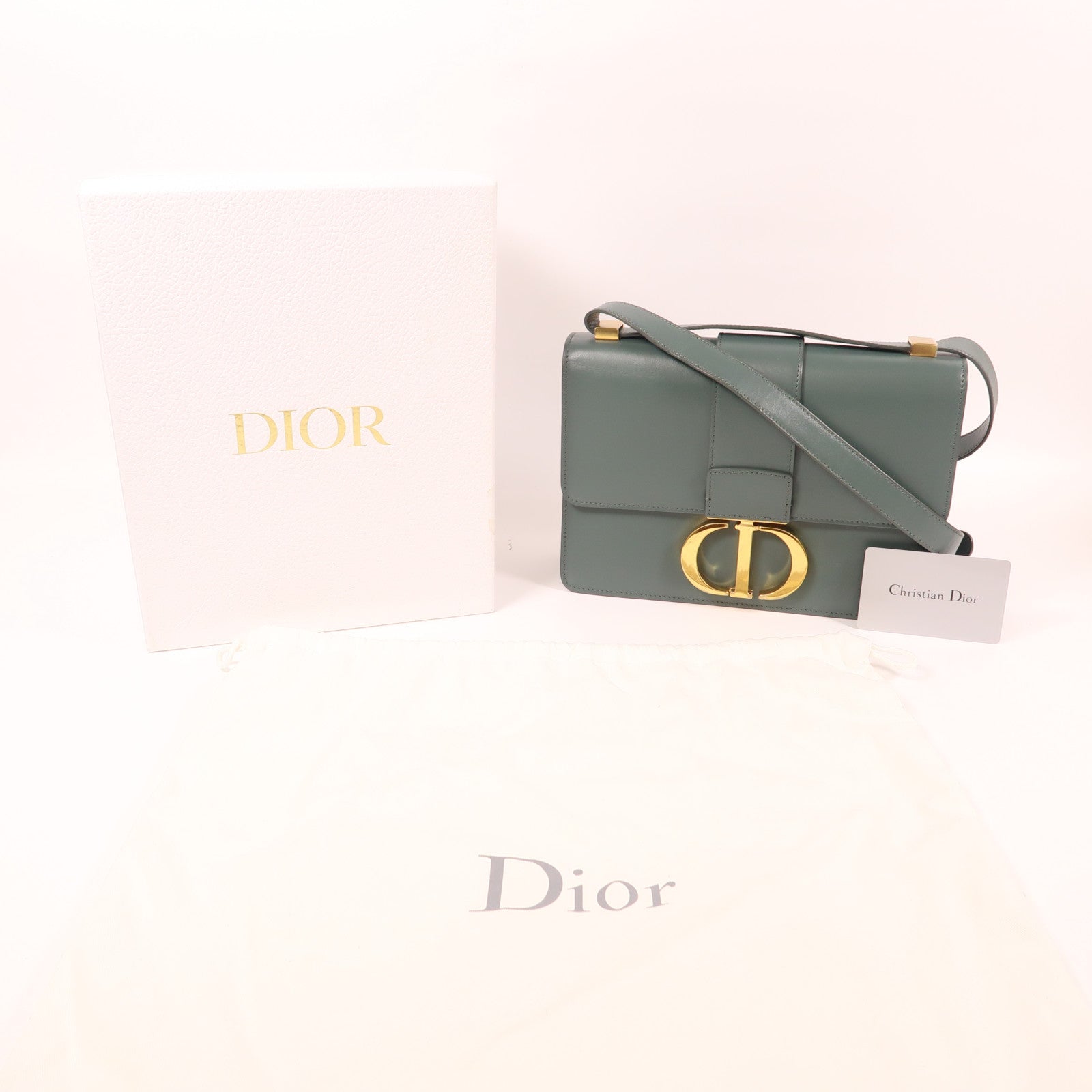Dior 【激減優惠】牛皮皮革30 Montaigne金扣肩背袋
