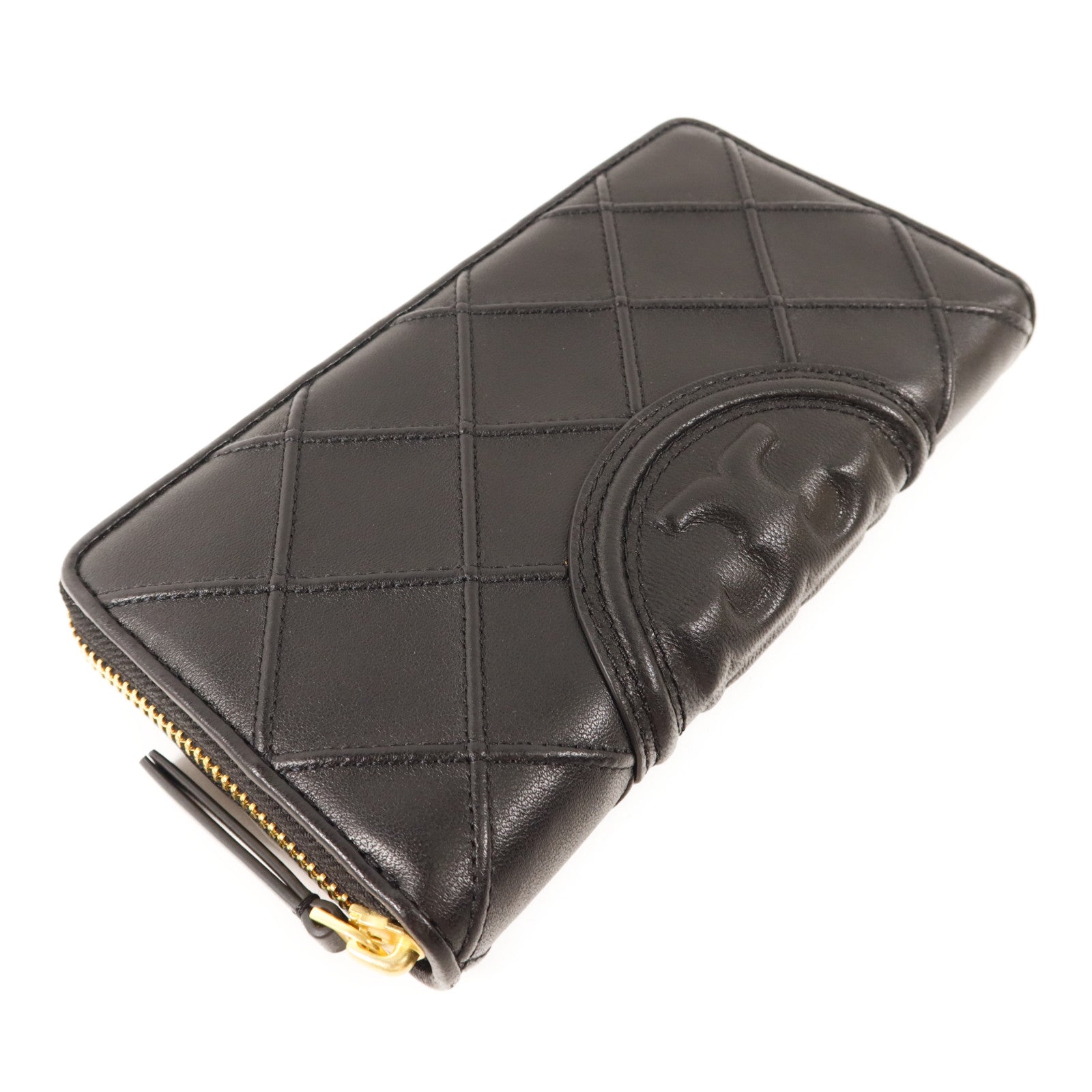 Tory Burch 牛皮皮革Long Round Wallet金扣長錢包