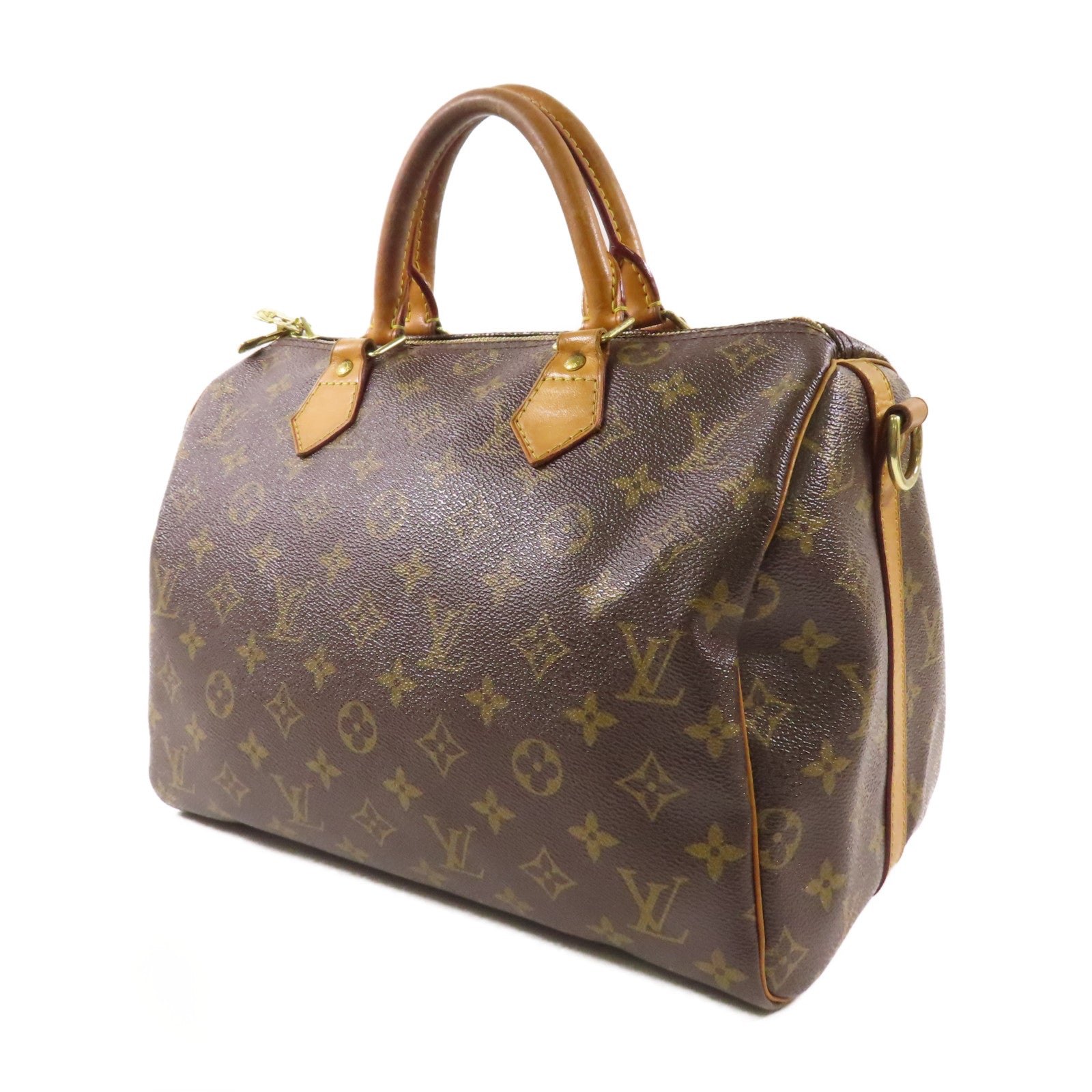 LOUIS VUITTON Monogram Speedy Bandouliere 30金扣手挽肩背兩用袋