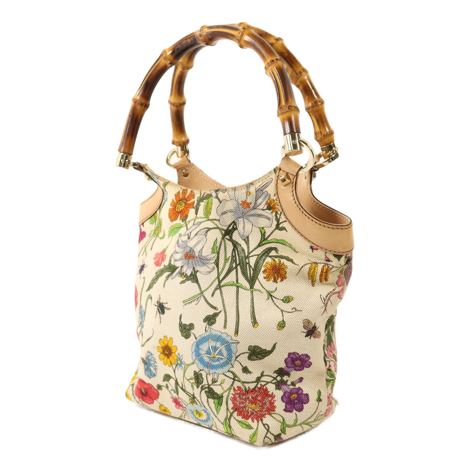 GUCCI 帆布Hand Bag金扣手挽袋