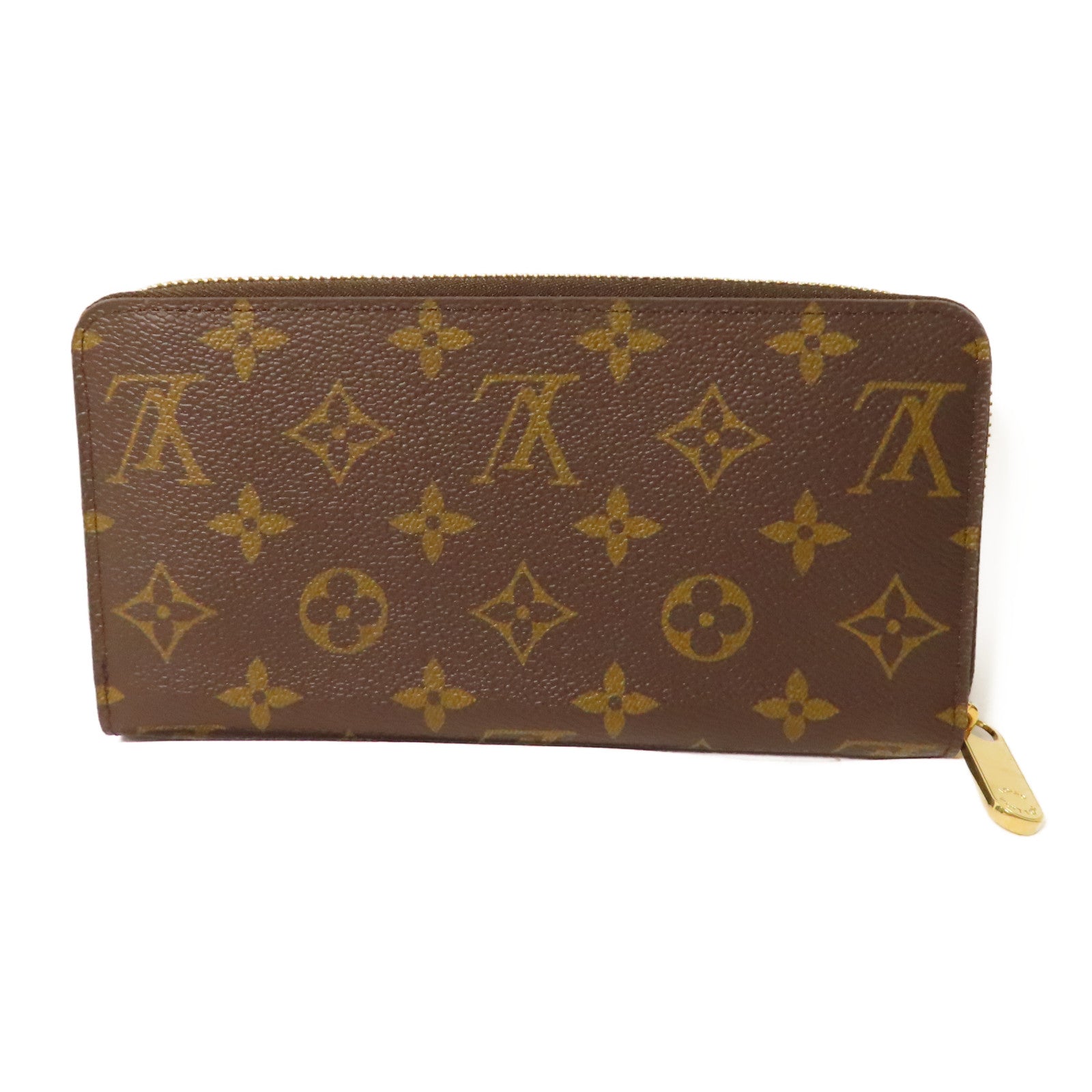 LOUIS VUITTON Monogram Zipper Long Wallet金扣長錢包棕色