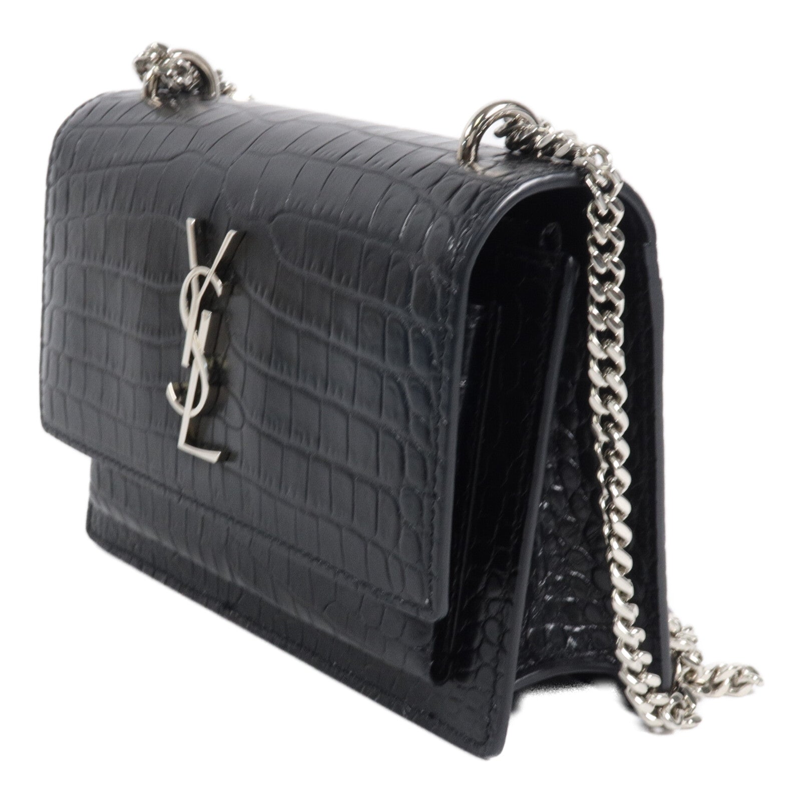 SAINT LAURENT 牛皮皮革Sunset Mini鏈帶肩背袋
