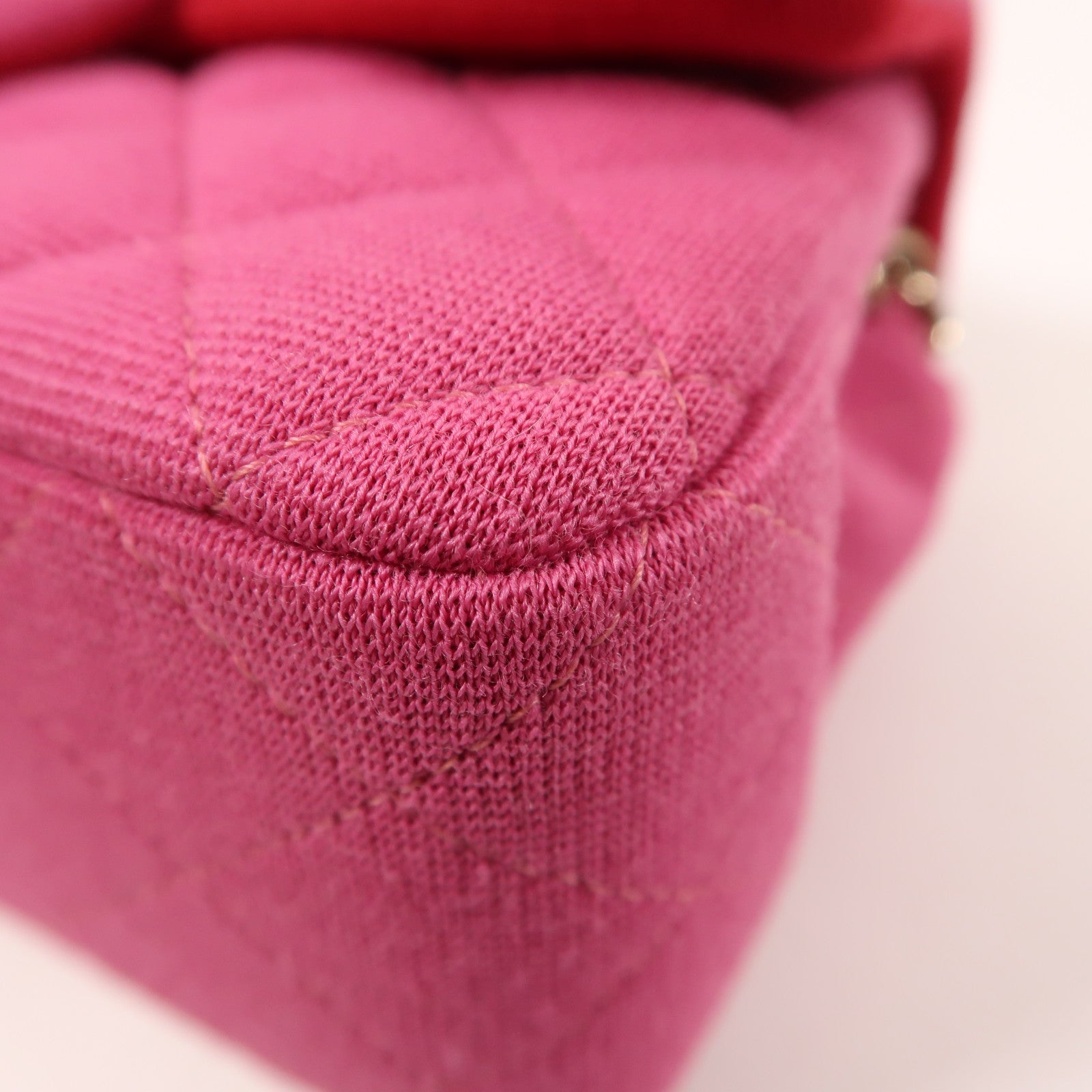 CHANEL 棉質Mini Classic 20金扣鏈帶肩背袋