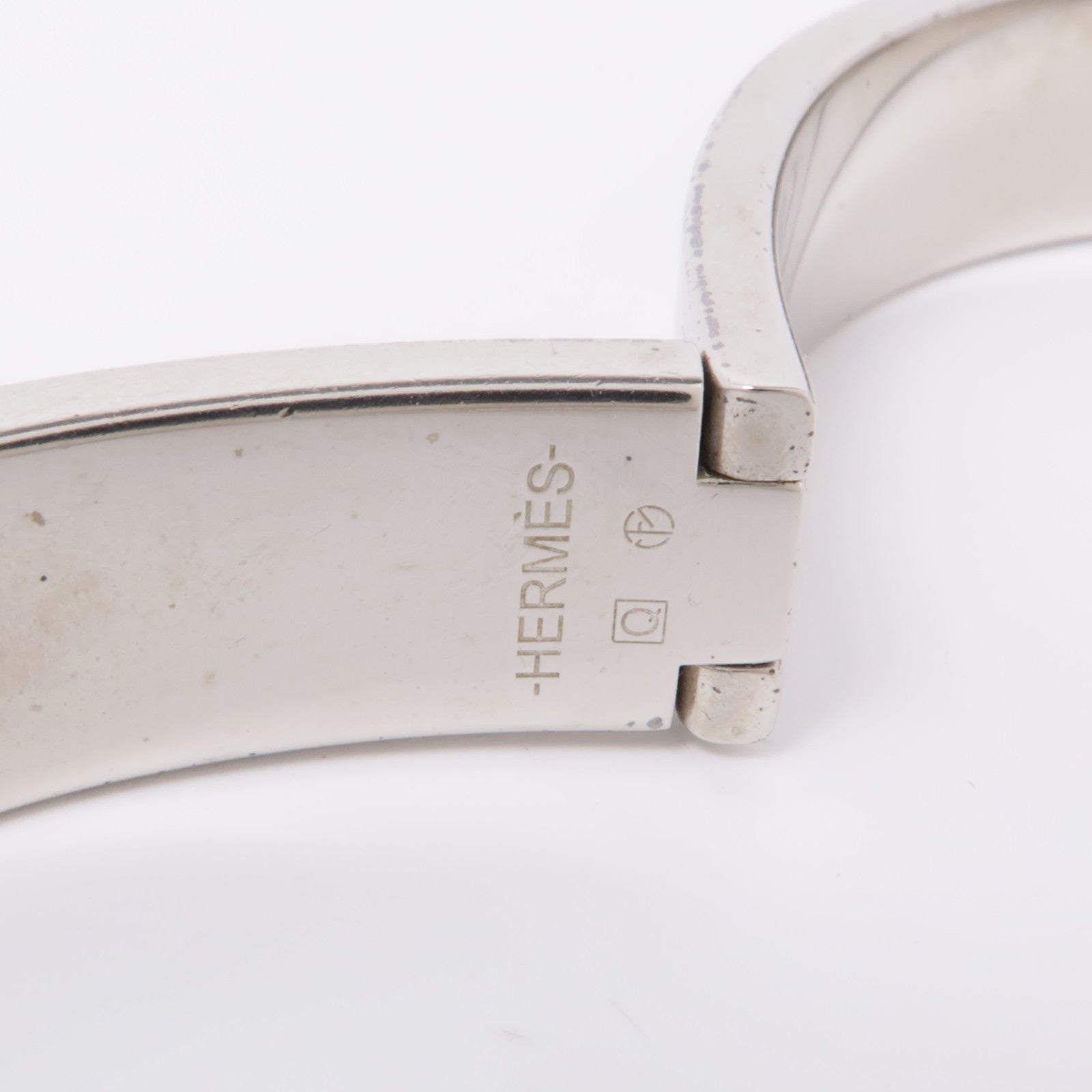HERMES 金屬/琺瑯Clic-H Bracelet銀扣手鐲