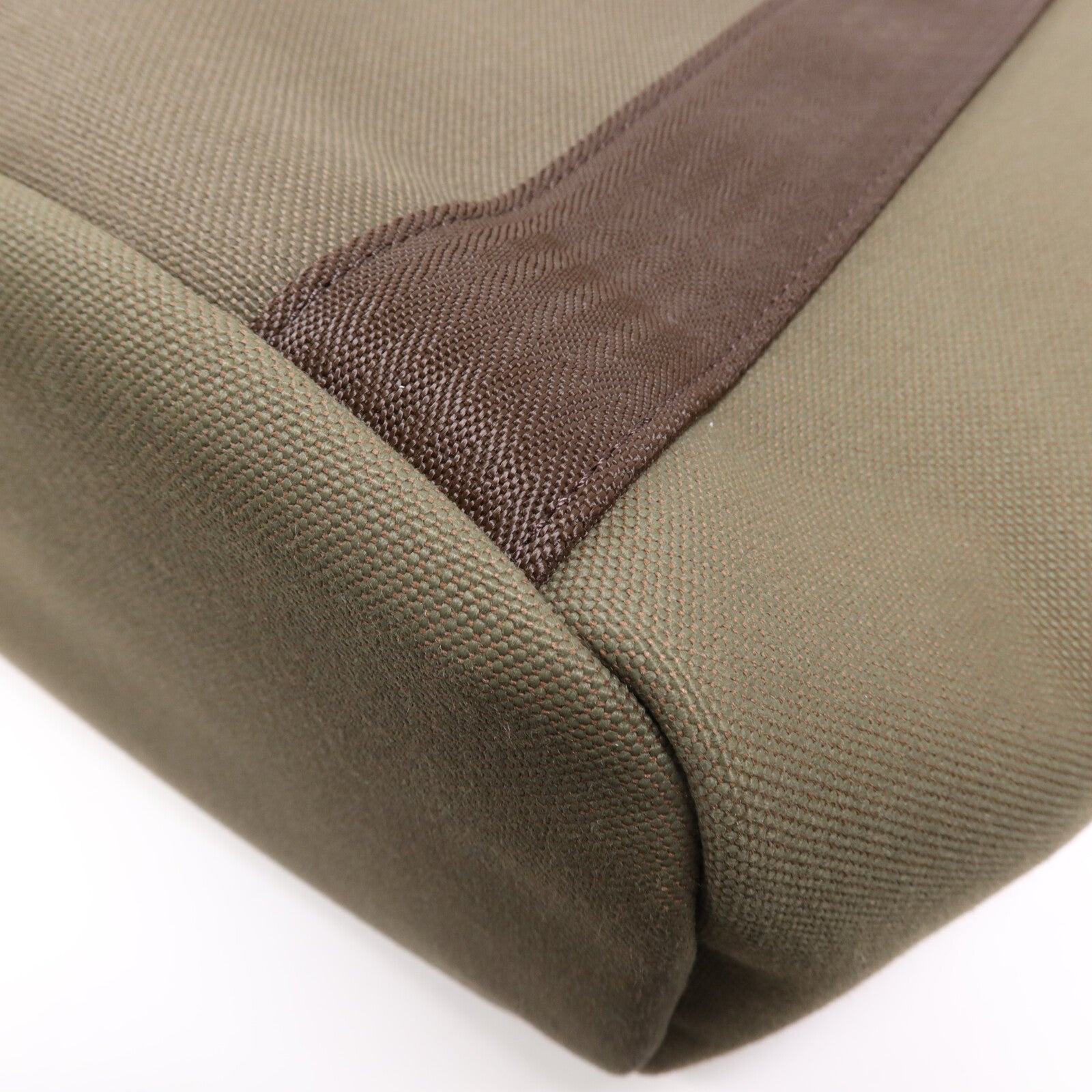 HERMES 【激減優惠】帆布Sac De Pansage Groom銀扣手挽肩背兩用袋Green