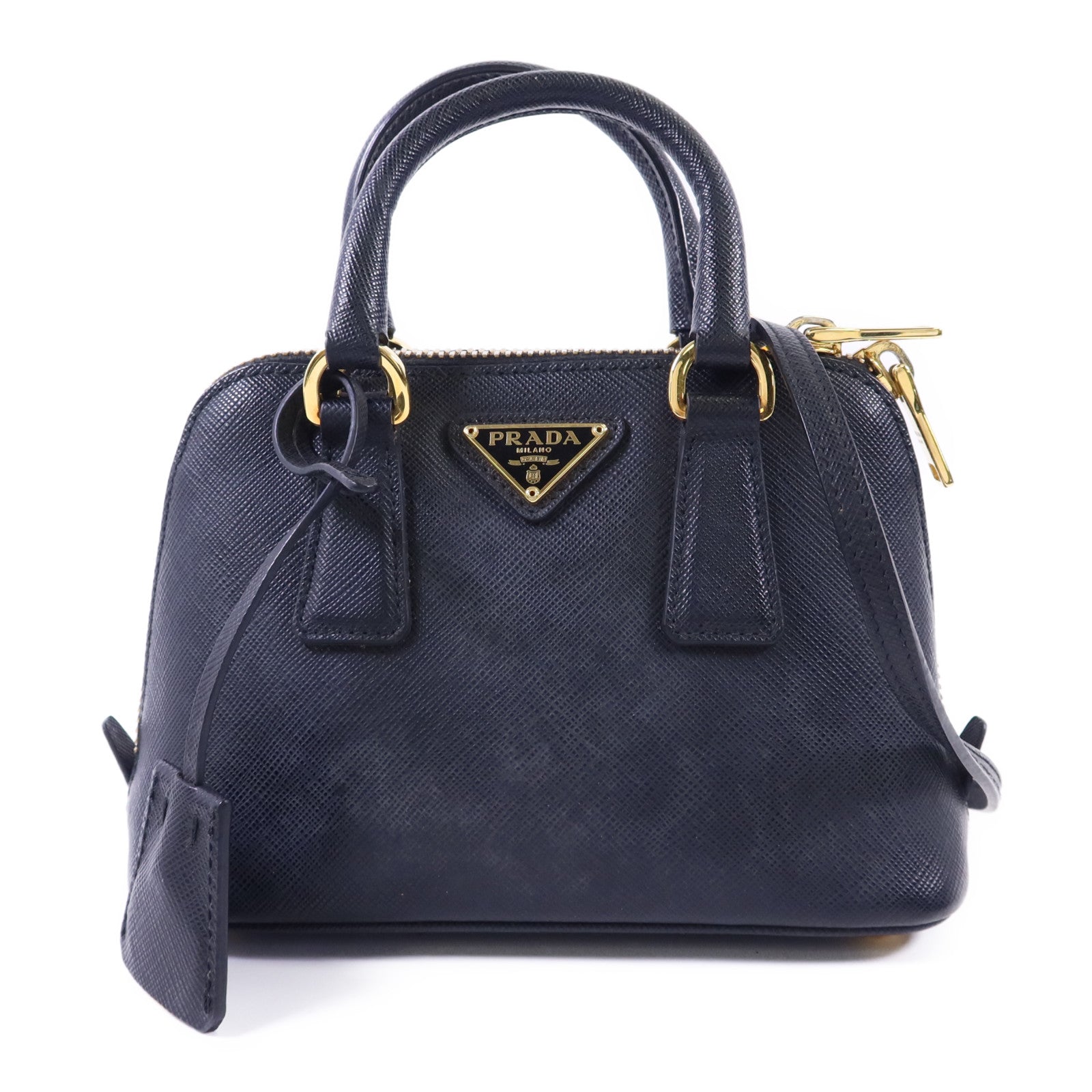 PRADA Saffiano皮革2 Way Shoulder金扣手挽肩背兩用袋