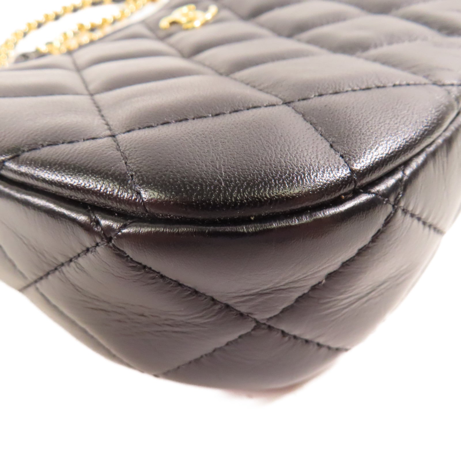 CHANEL 牛皮皮革Shoulder Bag金扣鏈帶肩背袋