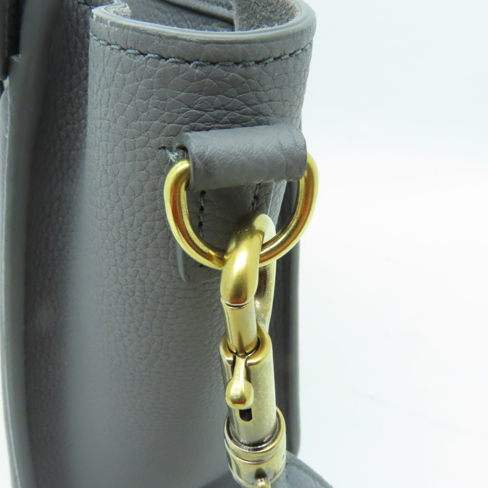 CELINE 牛皮皮革Nano Luggage金扣手挽肩背兩用袋灰色