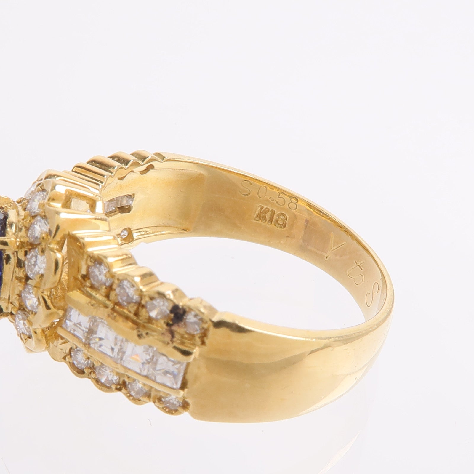 JEWELRY 18K黃金Sapphire Diamond Ring藍寶石/鑽石戒指
