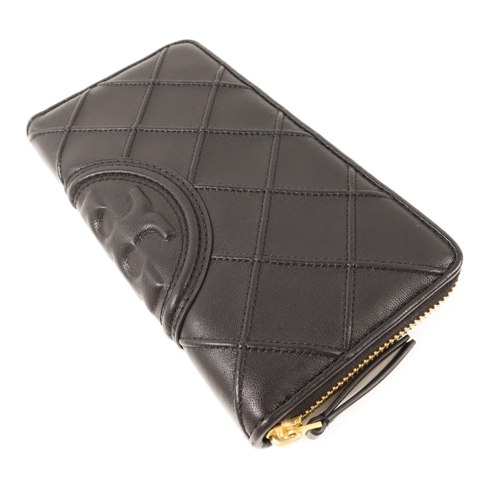 Tory Burch 牛皮皮革Long Round Wallet金扣長錢包