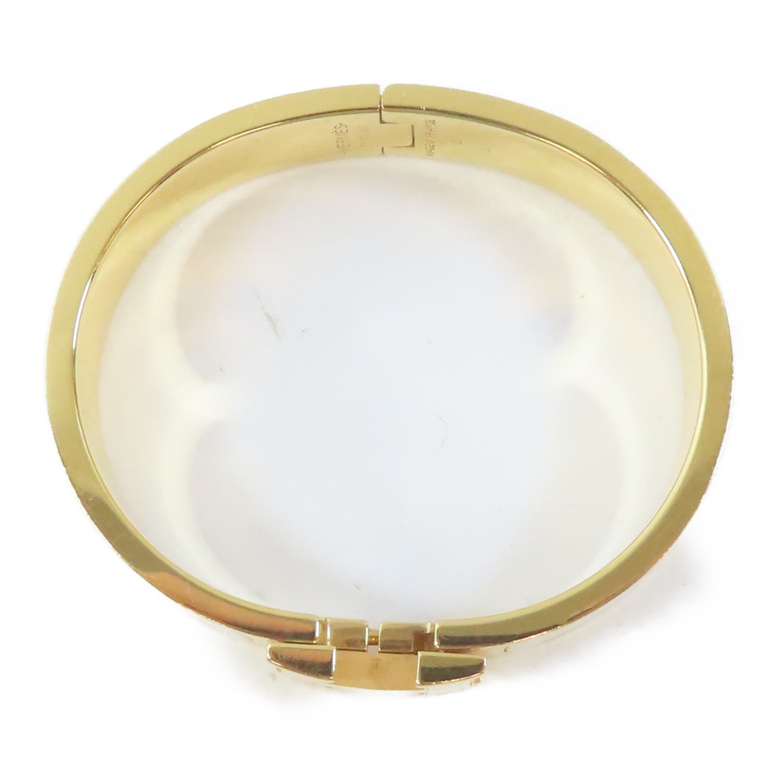 HERMES 金屬Clic H手鐲金色/白色#16cm