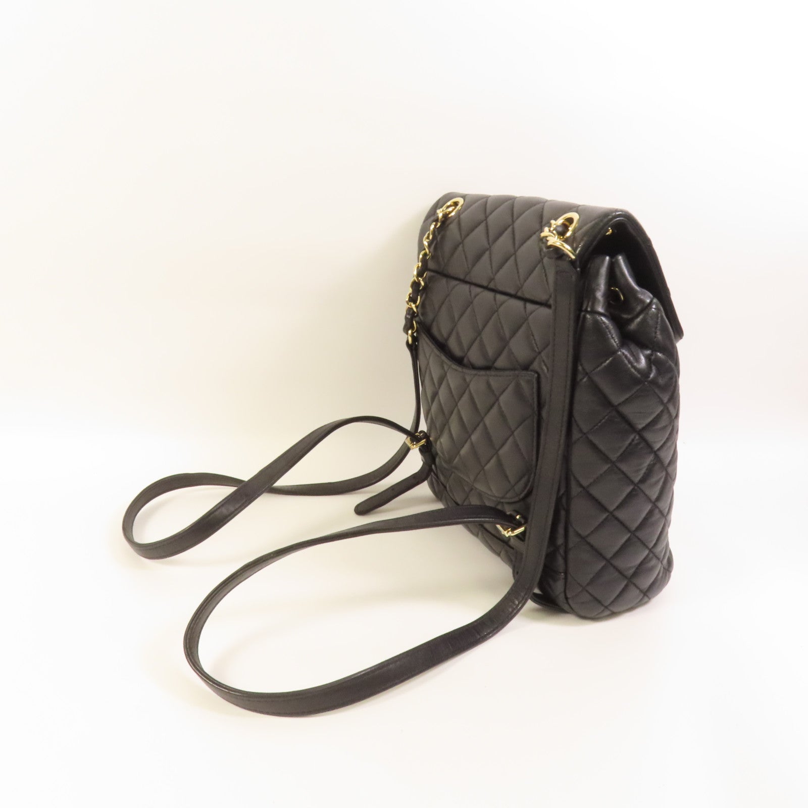 CHANEL 【激減優惠】羊皮皮革Backpack金扣背包