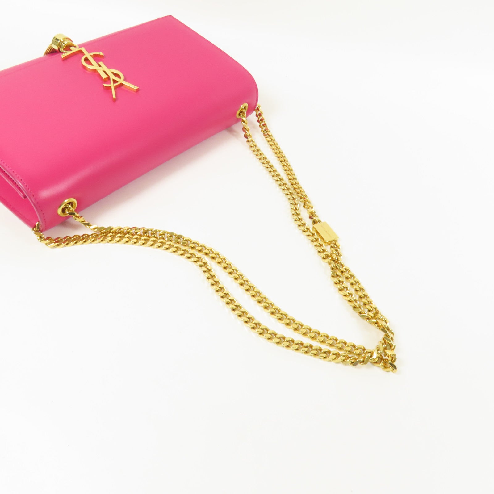 SAINT LAURENT 牛皮皮革Kate金扣鏈帶肩背袋