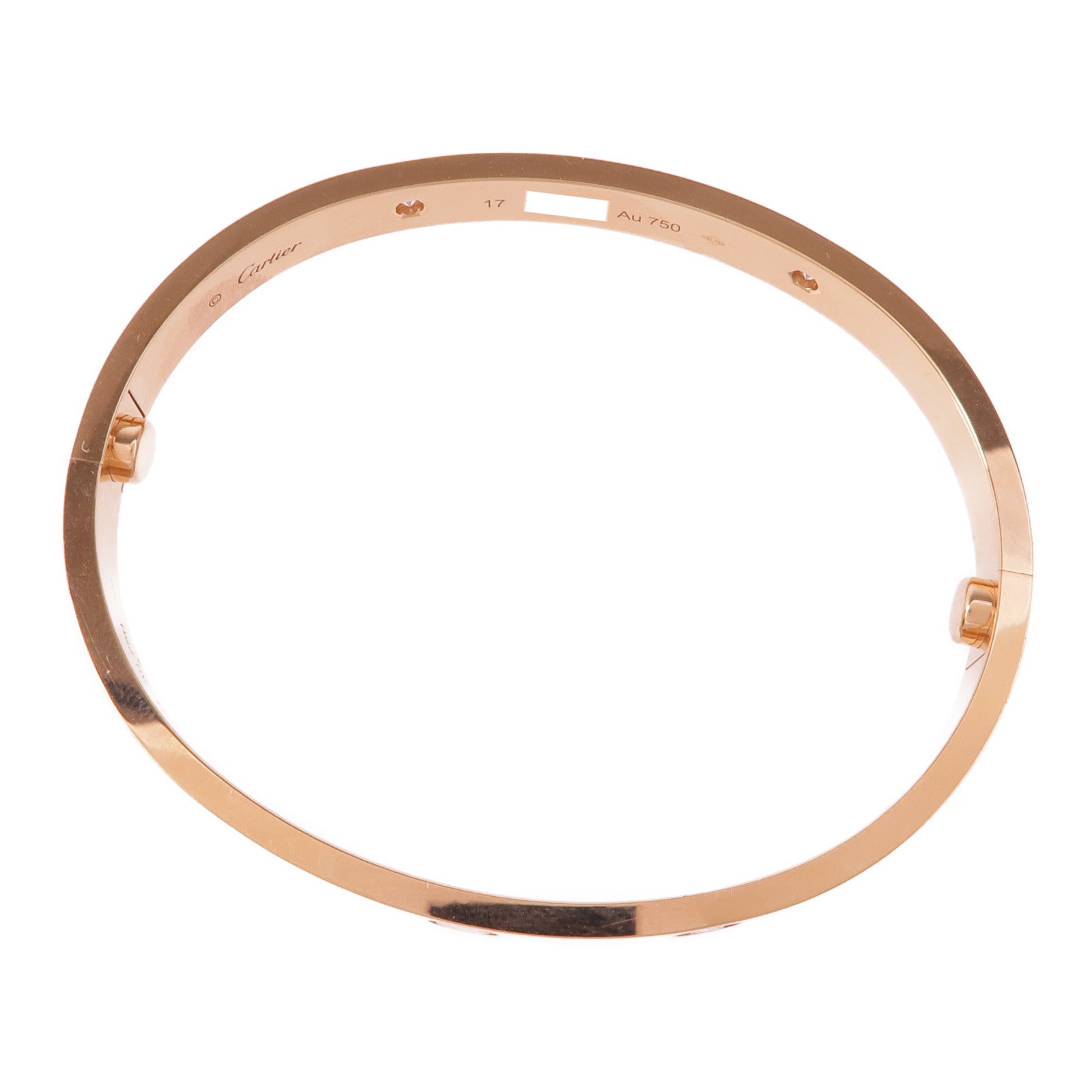 CARTIER 18K玫瑰金Love Bracelet 4P Diamonds鑽石手鐲Cartier#17