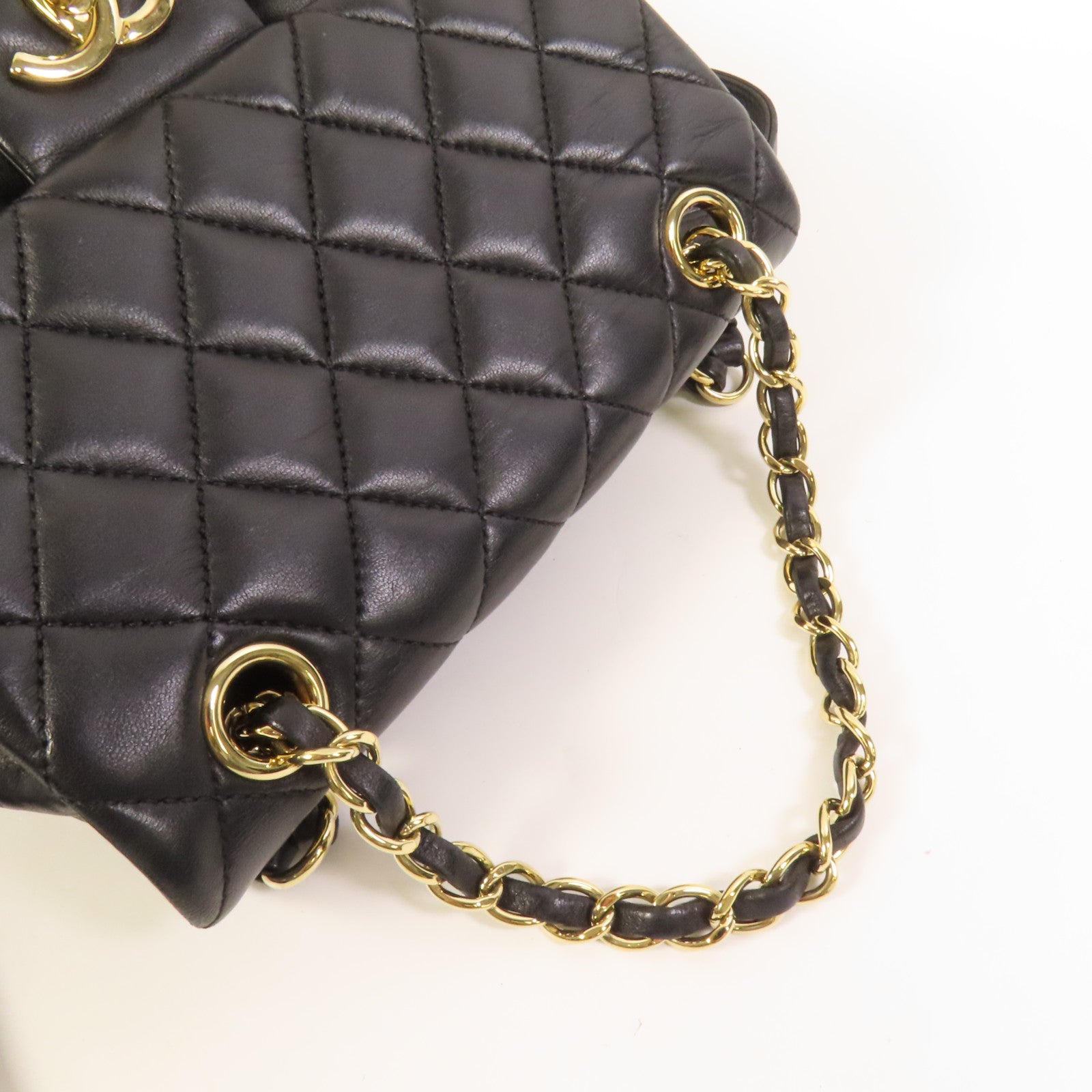 CHANEL 【激減優惠】羊皮皮革Backpack金扣背包