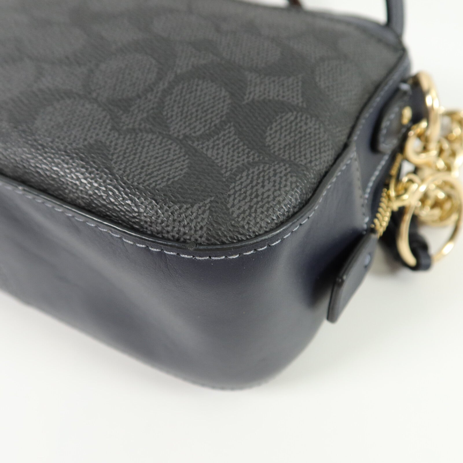 COACH 塗層帆布/牛皮皮革Camera Bag肩背袋