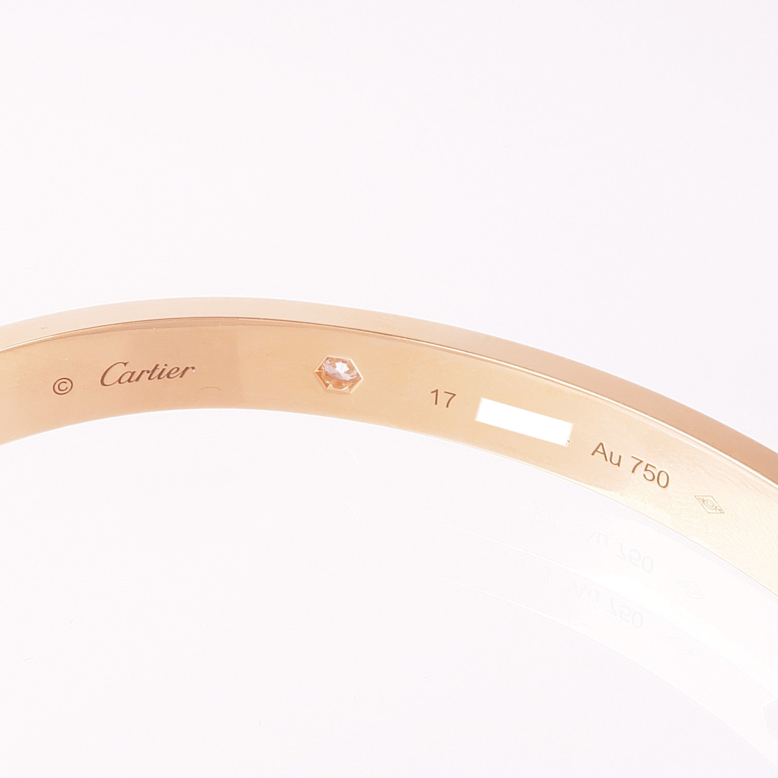 CARTIER 18K玫瑰金Love Bracelet 4P Diamonds鑽石手鐲Cartier#17
