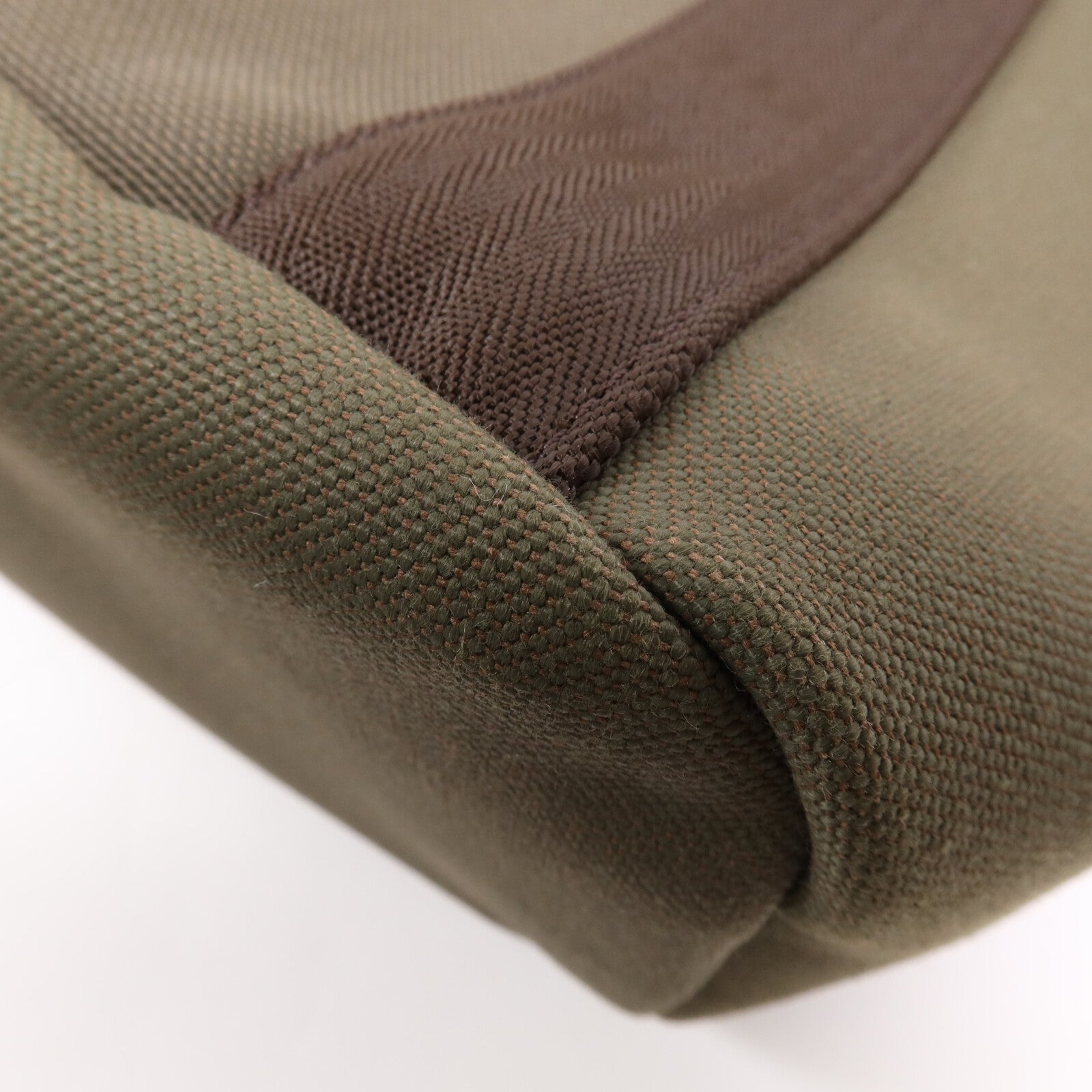 HERMES 帆布Sac De Pansage Groom銀扣手挽肩背兩用袋Green