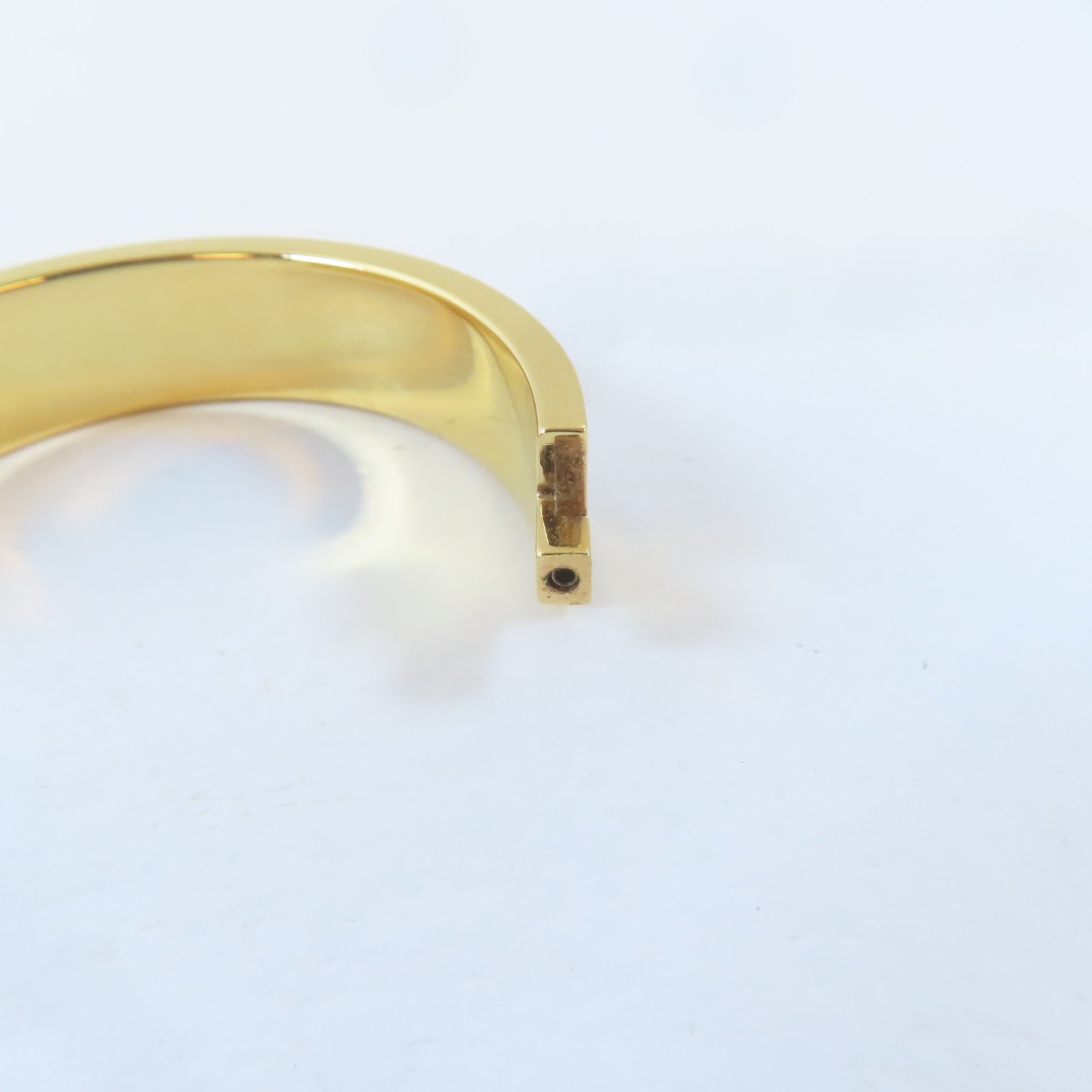 HERMES 金屬Clic H手鐲金色/白色#16cm