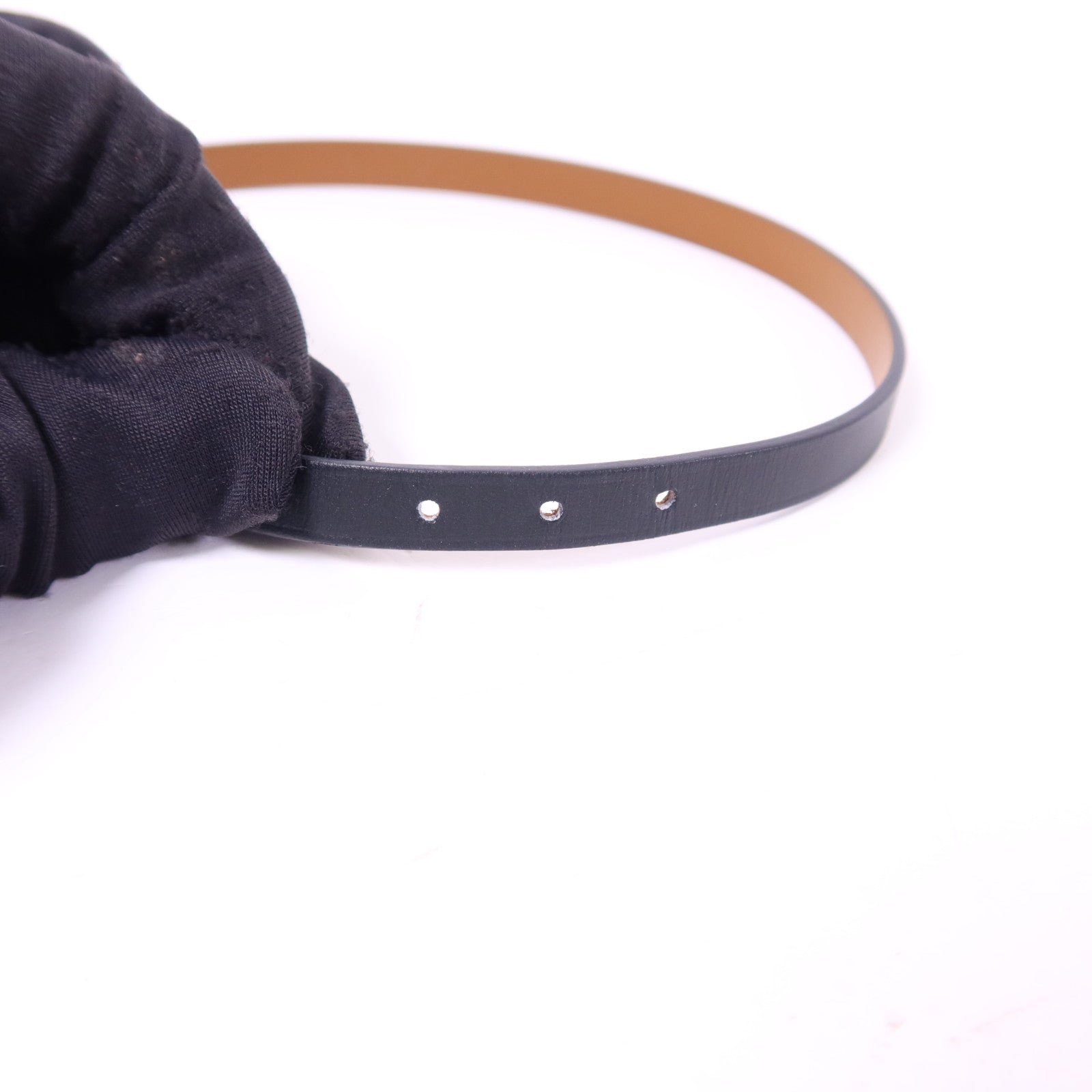 HERMES Swift皮革Behapi Double Tour金扣手鐲Noir