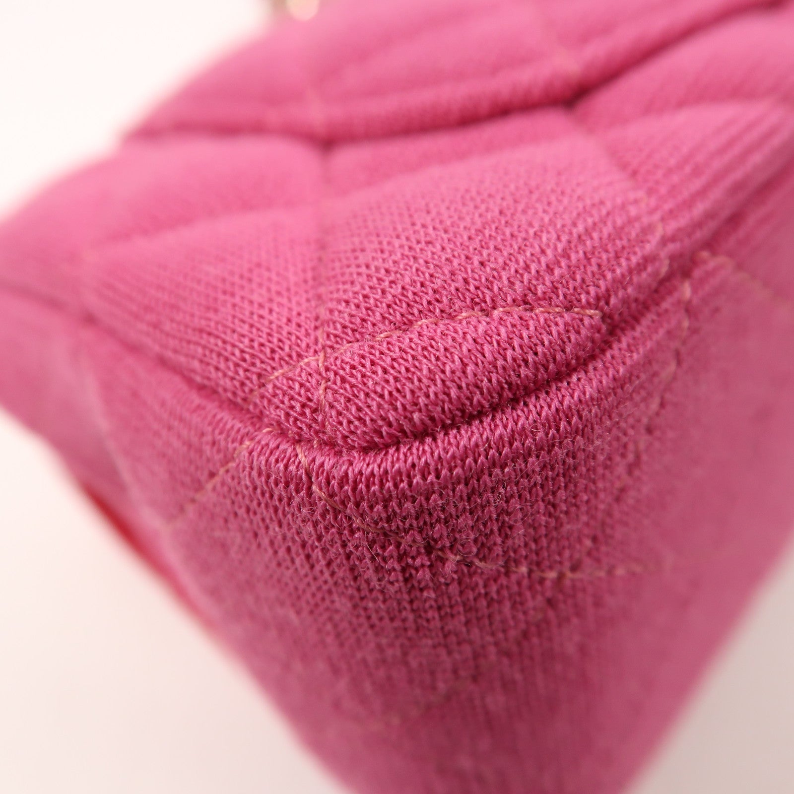 CHANEL 棉質Mini Classic 20金扣鏈帶肩背袋