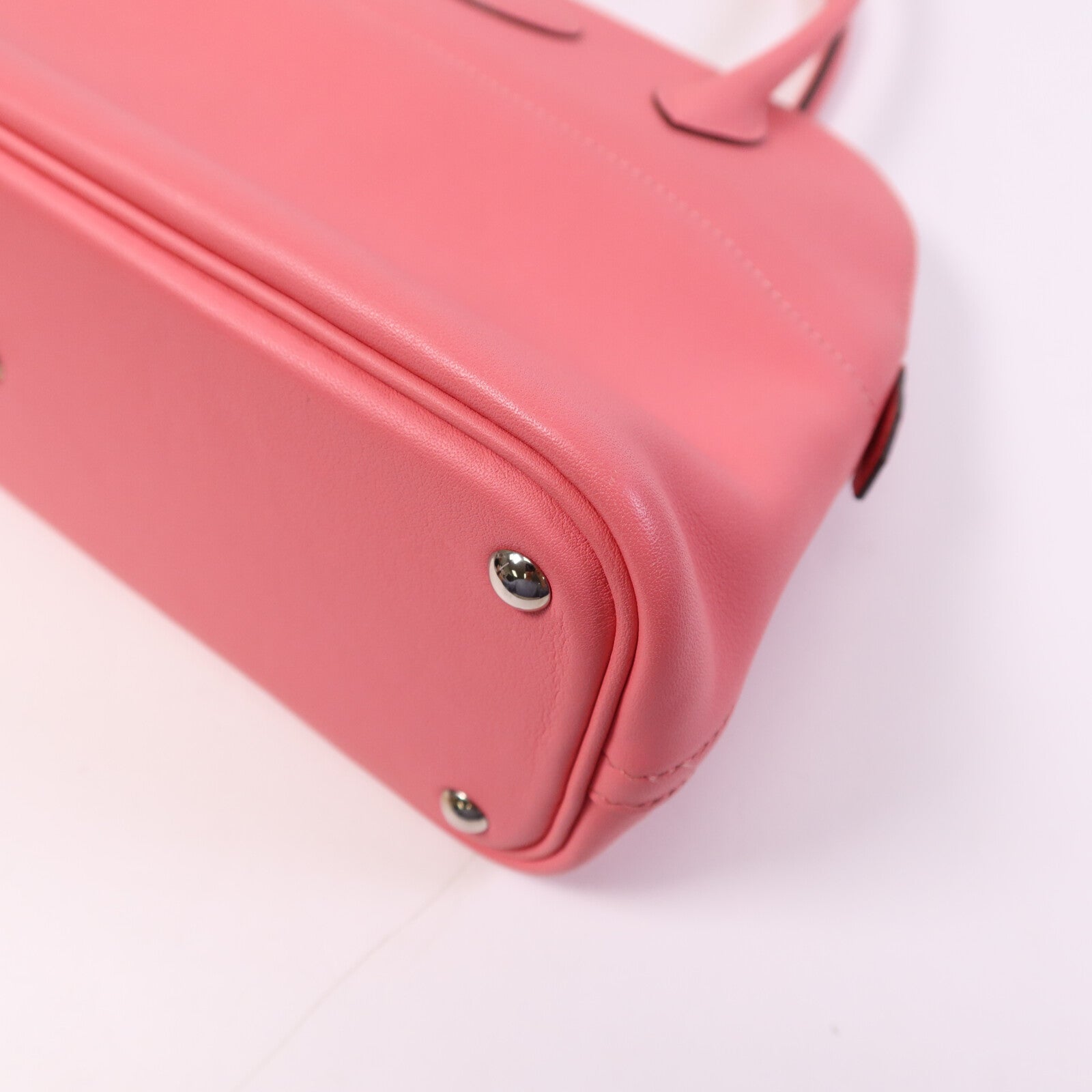 HERMES Swift皮革Bolide 27銀扣手挽肩背兩用袋Rose Azalee