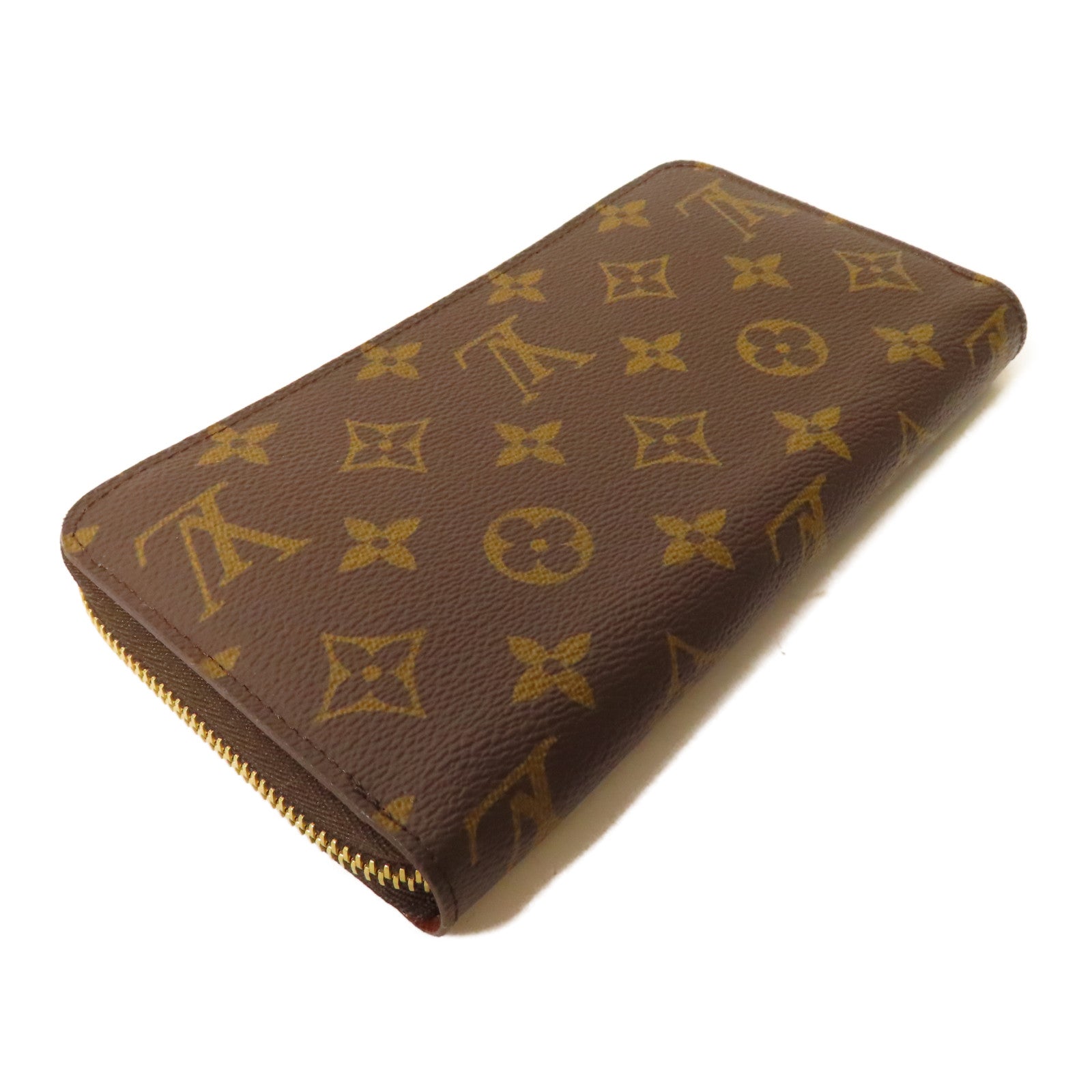 LOUIS VUITTON Monogram Zipper Long Wallet金扣長錢包棕色