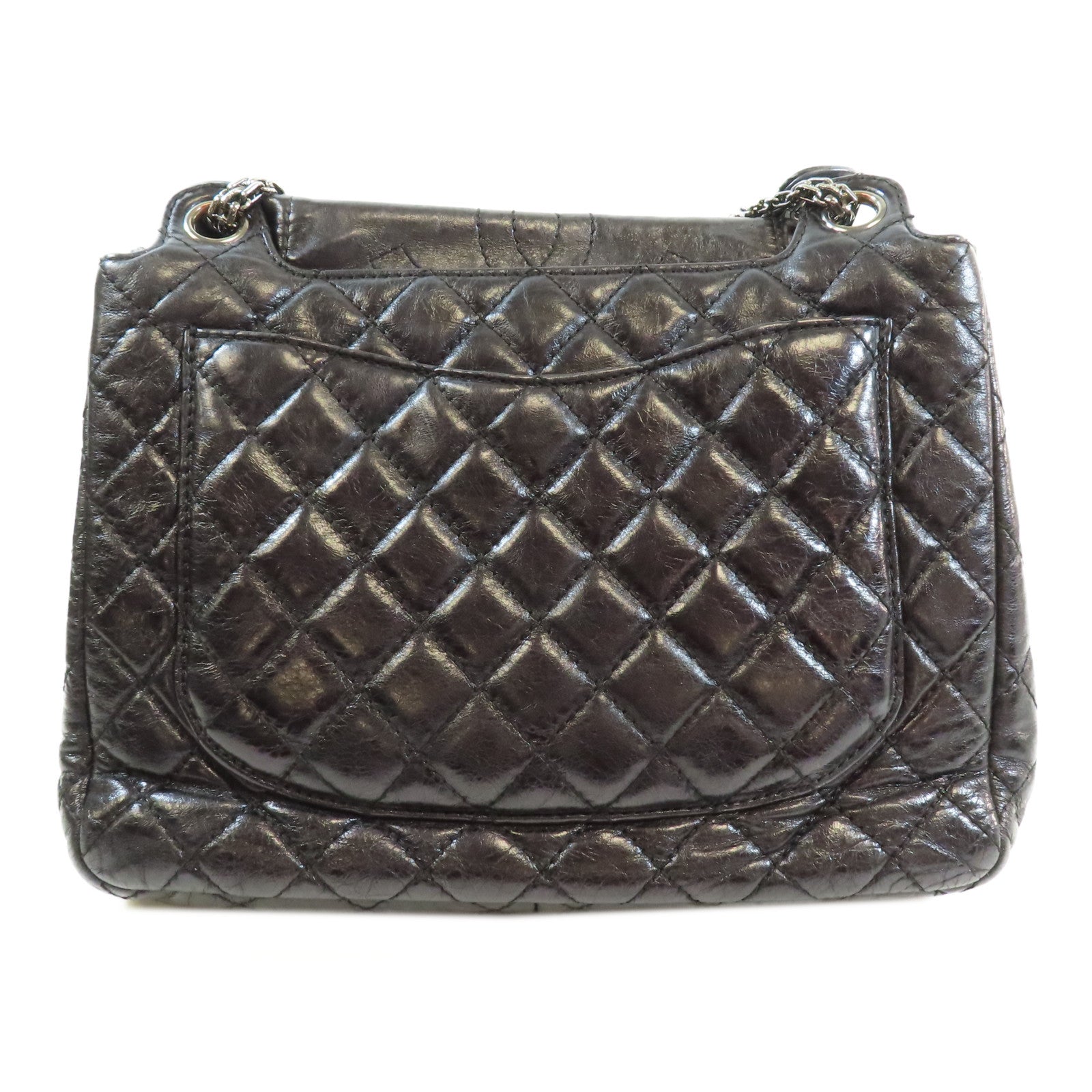 CHANEL CC SHW Chain Shoulder Bag Calfskin Leather Black