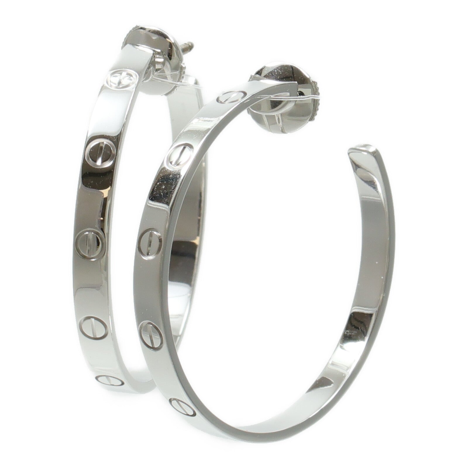 CARTIER 18K白金Love Hoop Earrings Large Model耳環