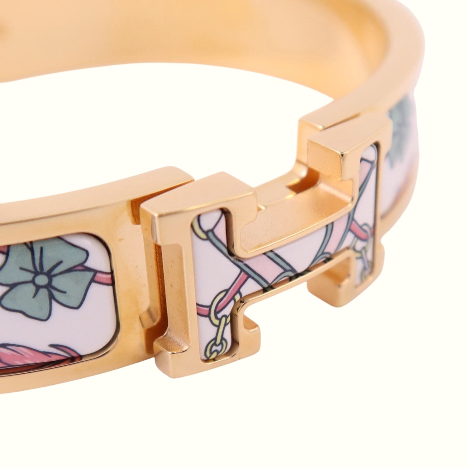 HERMES 金屬/琺瑯Clic H Bracelet金扣手鏈