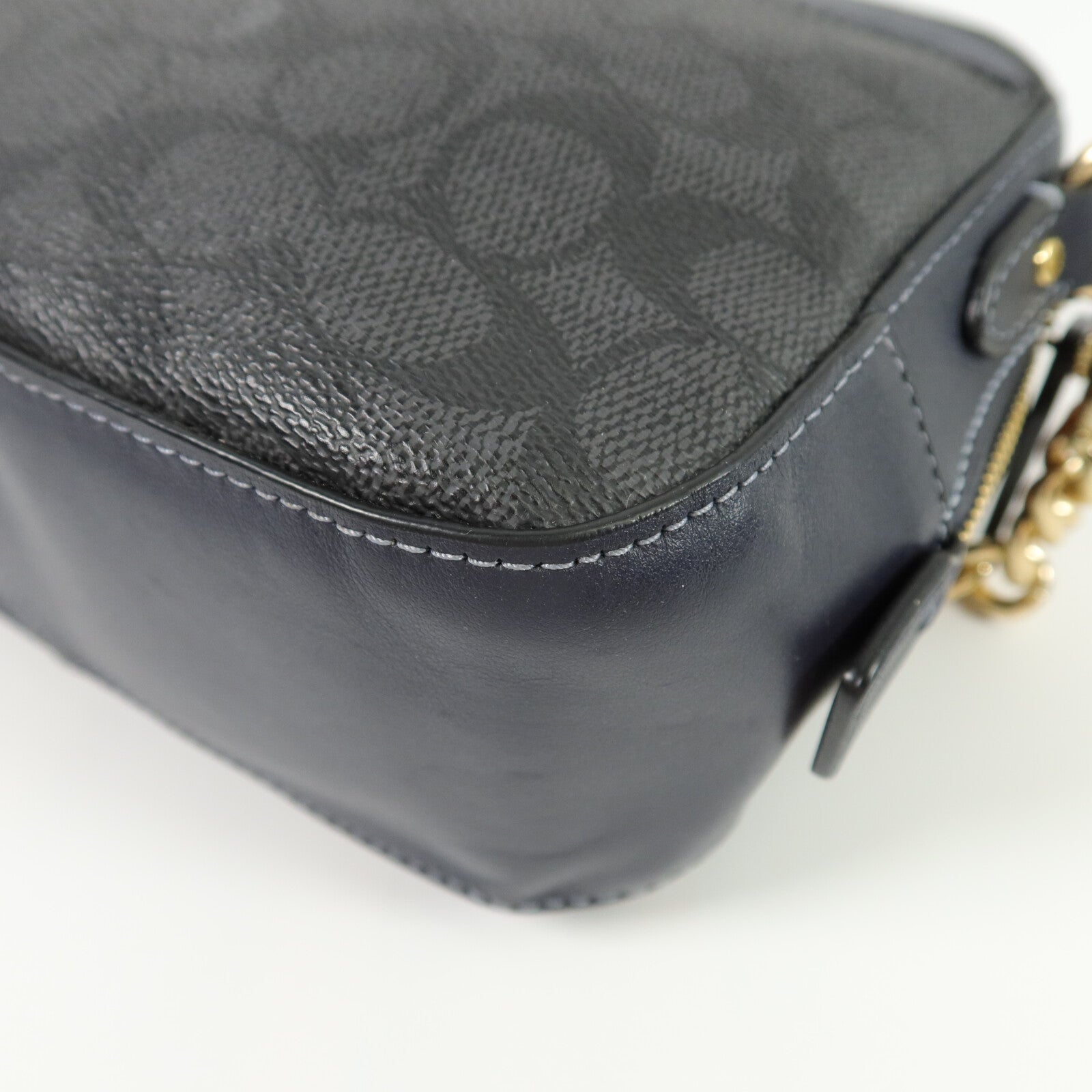 COACH 塗層帆布/牛皮皮革Camera Bag肩背袋
