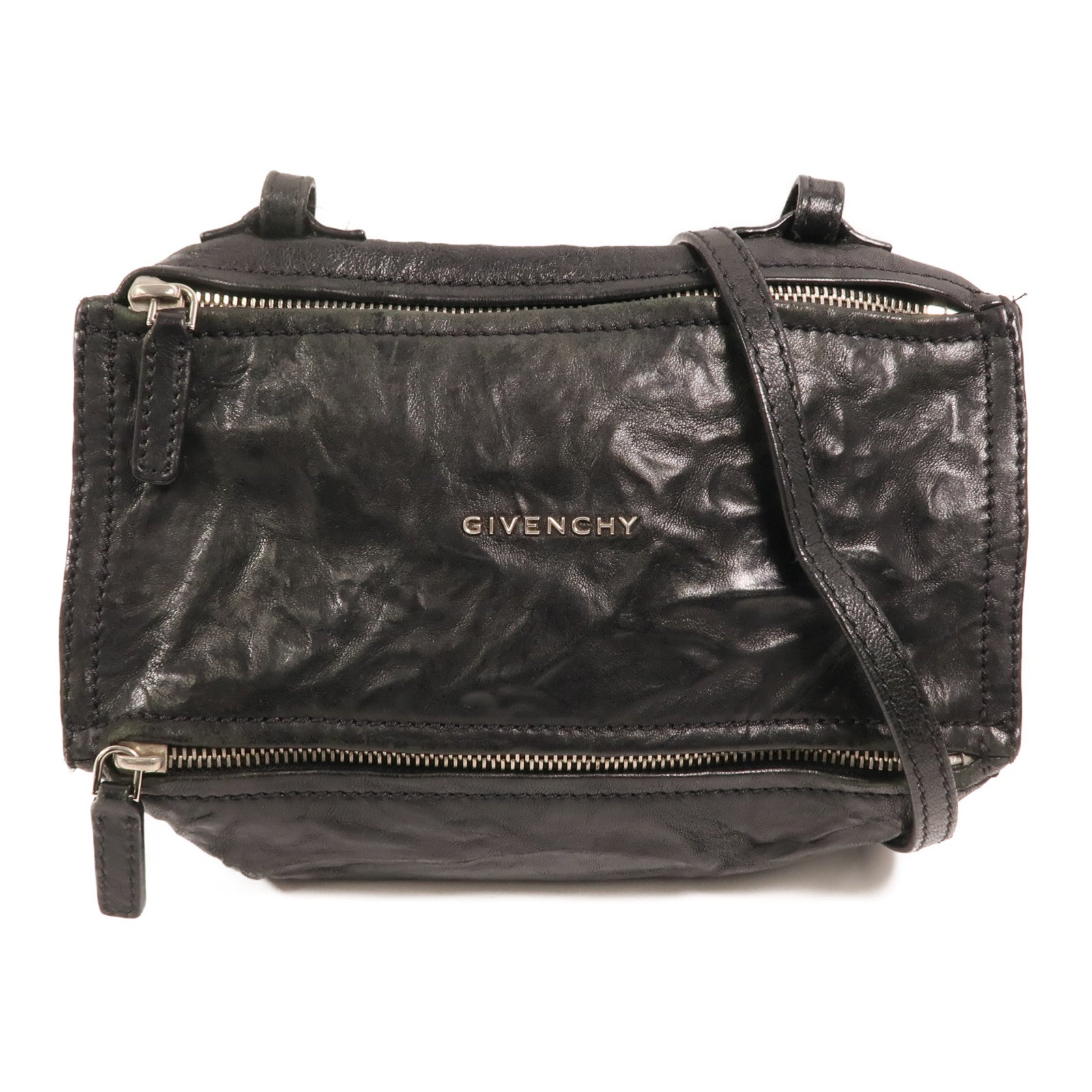 GIVENCHY 牛皮皮革Pandora Small銀扣肩背袋