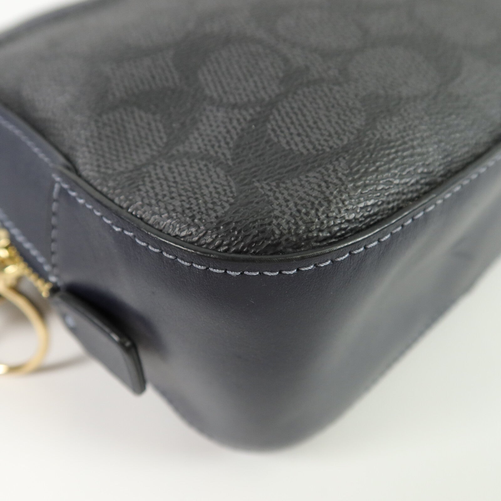 COACH 塗層帆布/牛皮皮革Camera Bag肩背袋