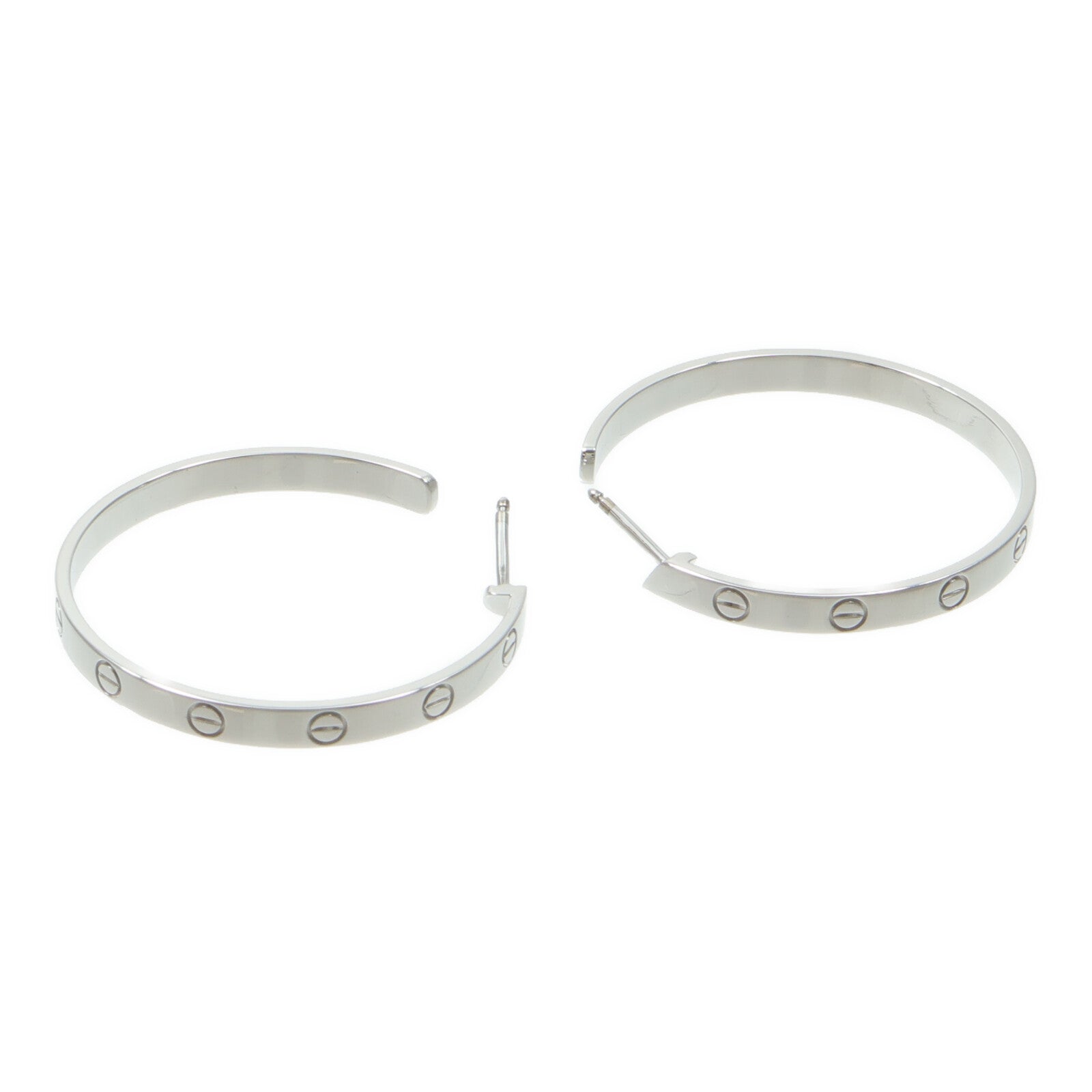 CARTIER 18K白金Love Hoop Earrings Large Model耳環